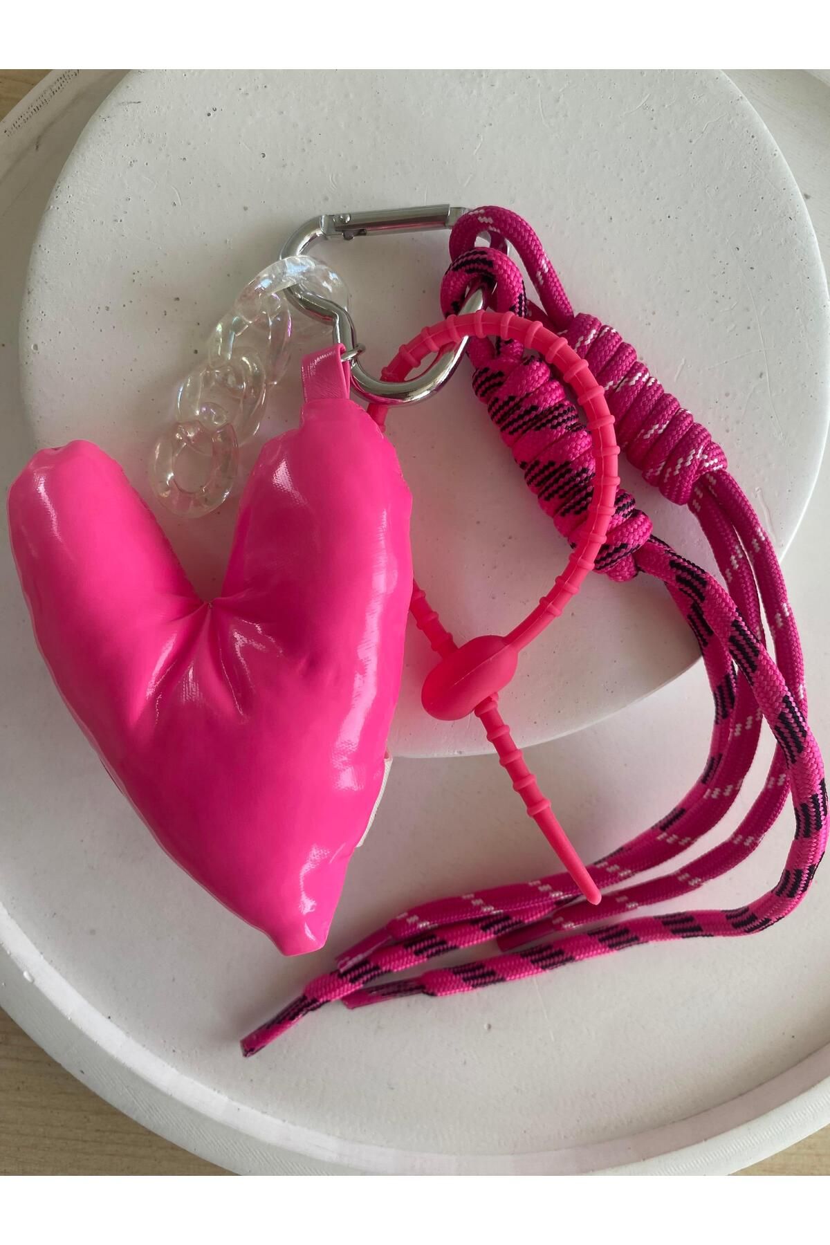 Modadiro Çanta Charm Pembe Kalp Anahtarlık