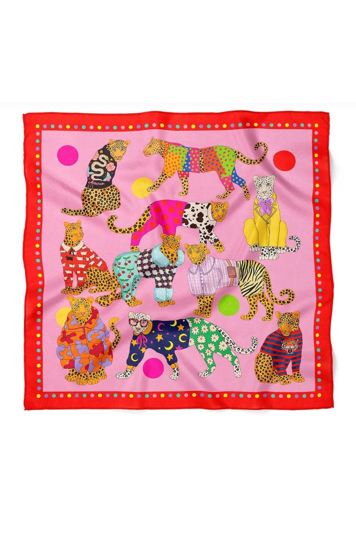 CHARMLUCKY RENKLİ DESENLİ FULAR 50X50 CM