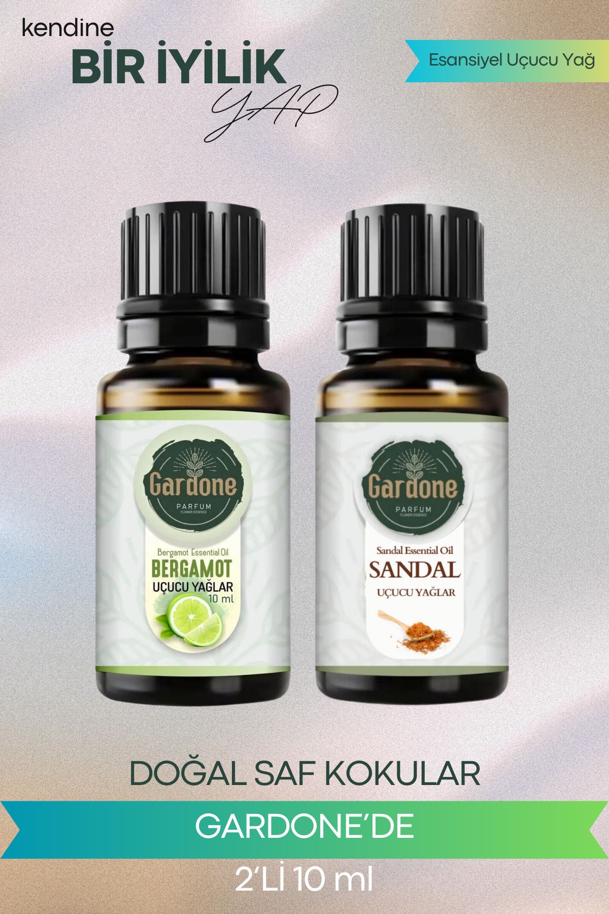 Gardone Bergamot Sandal Uçucu Yağ Buhurdanlık Yağı Doğal Uçucu Yağlar Oda Kokusu Aromaterapi 10ml