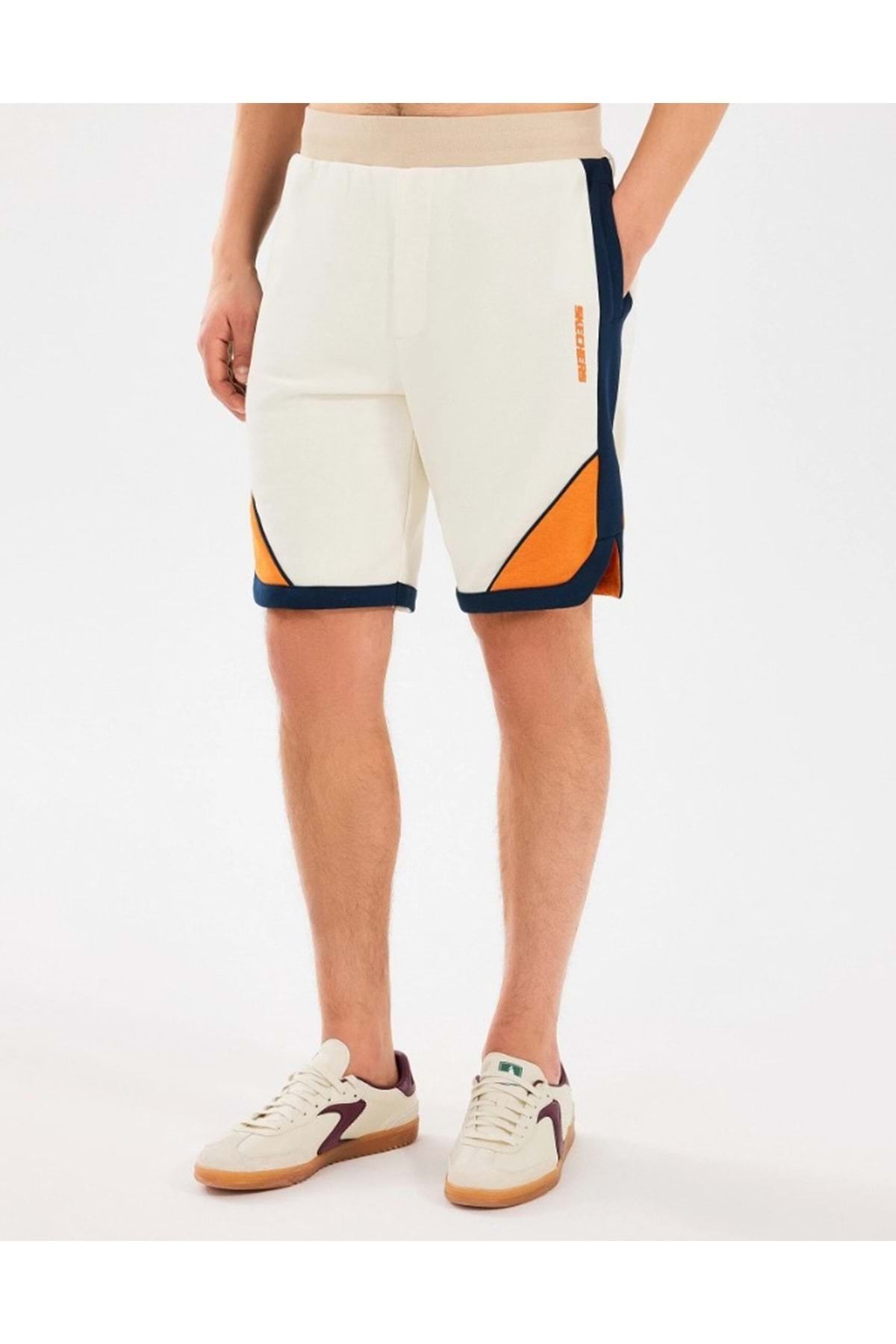 SKECHERS M Diagonal Lw Fleece Sweat Short S2510040 Erkek Şort BEJ