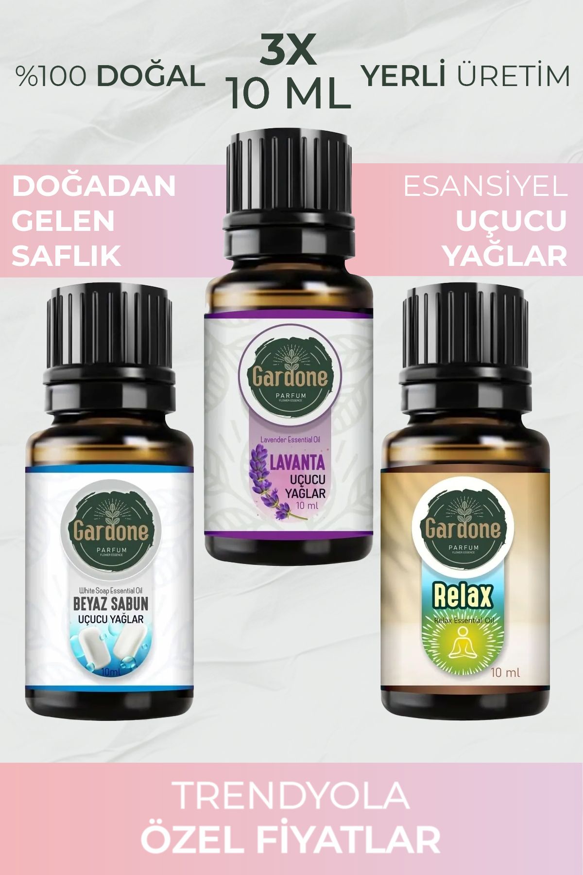 Gardone Lavanta Beyaz Sabun Relax Uçucu Yağ Buhurdanlık Yağı Doğal Yağlar Oda Kokusu Difüzör Yağ 10ml