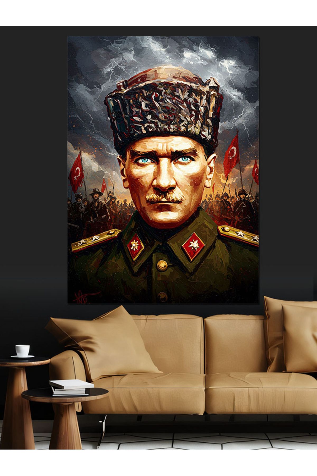 karizmart Mustafa Kemal Atatürk Dekoratif Kanvas - Mdf Ahşap Tablo