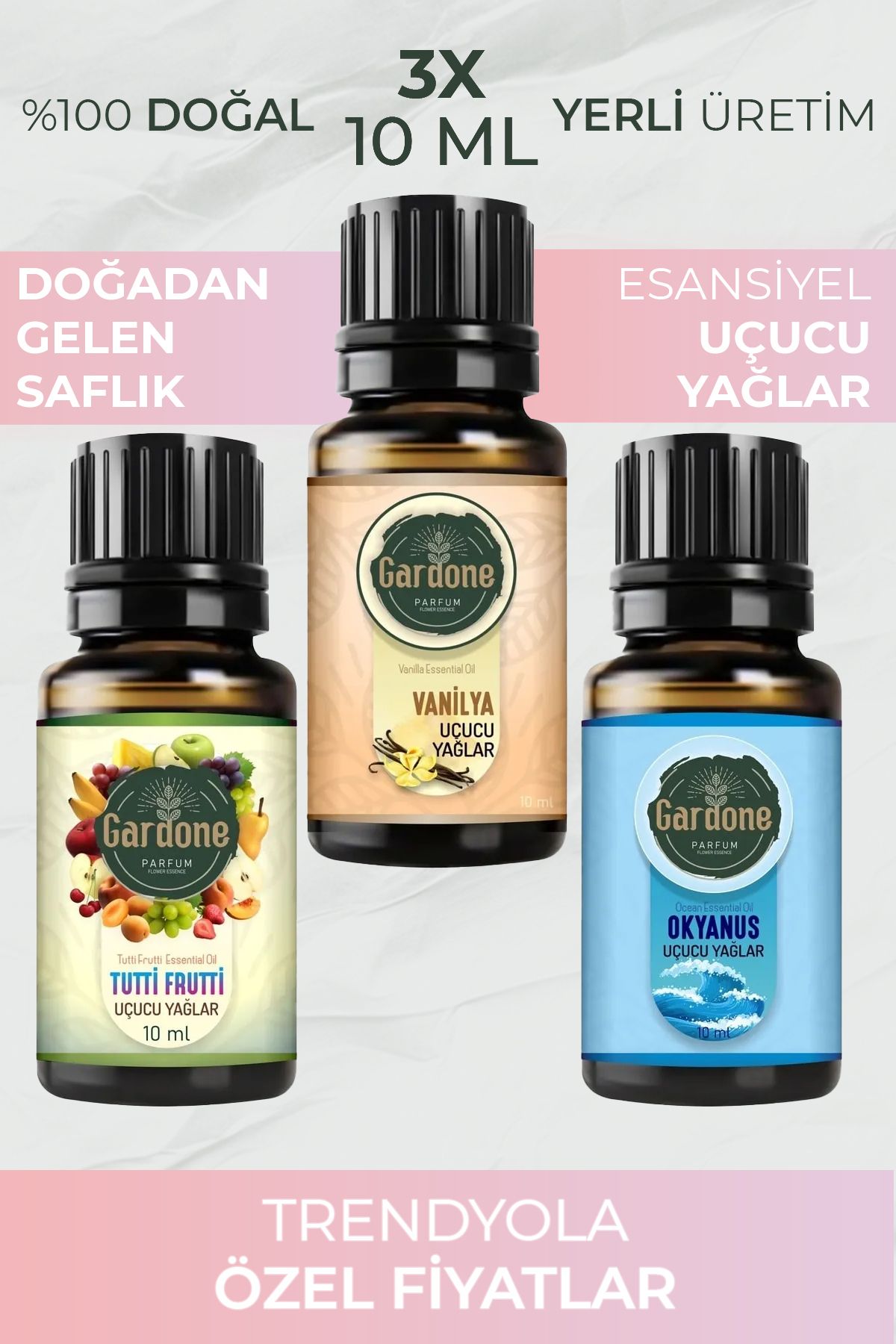 Gardone Tutti Frutti Okyanus Vanilya Uçucu Yağ Buhurdanlık Yağı Doğal Yağlar Oda Kokusu Difüzör Yağ 10ml