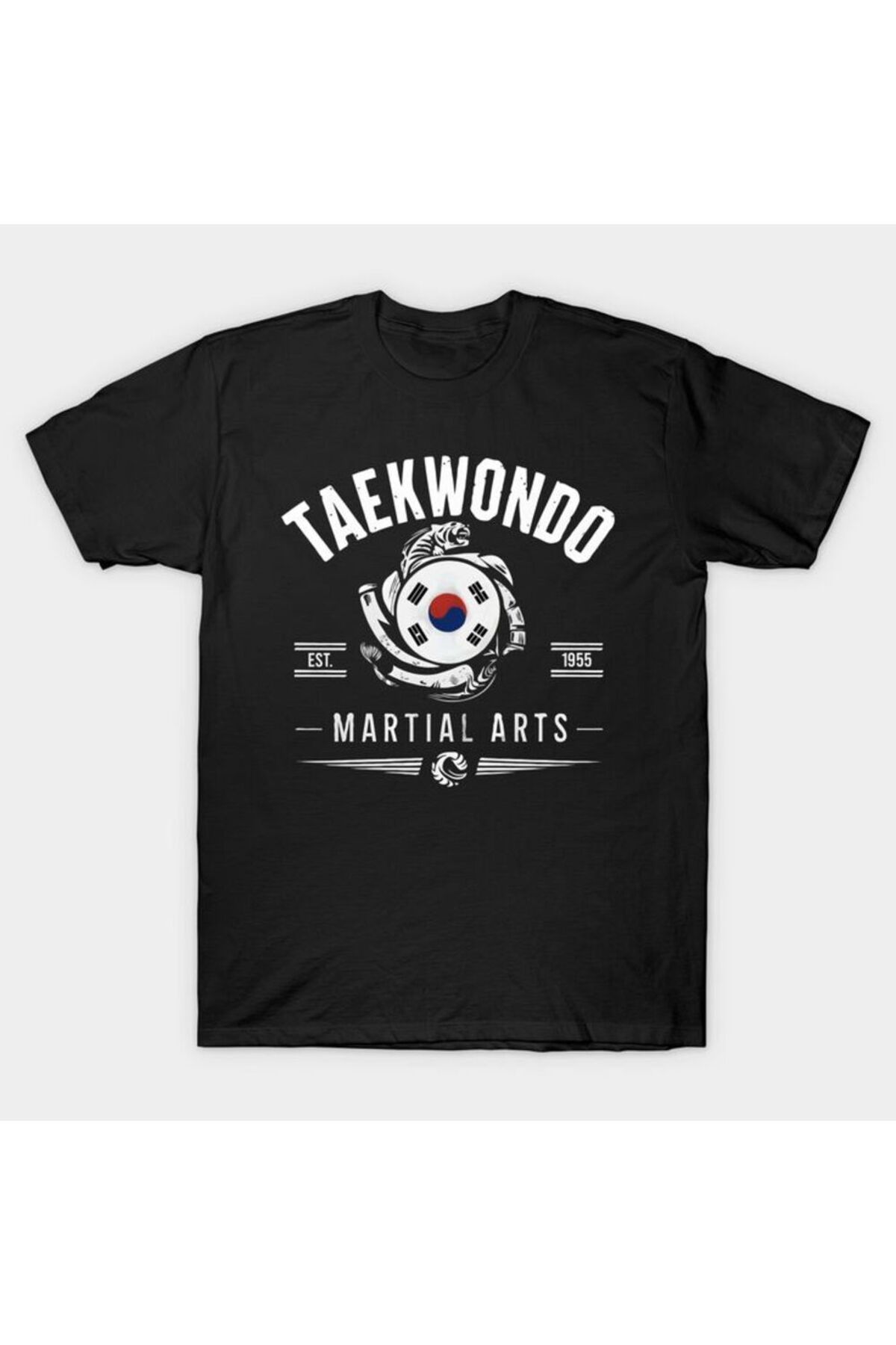 MAGORS TAEKWONDO BASKILI PAMUKLU BİSİKLET YAKA KISA KOLLU GENÇ VE ÇOCUK TSHIRT