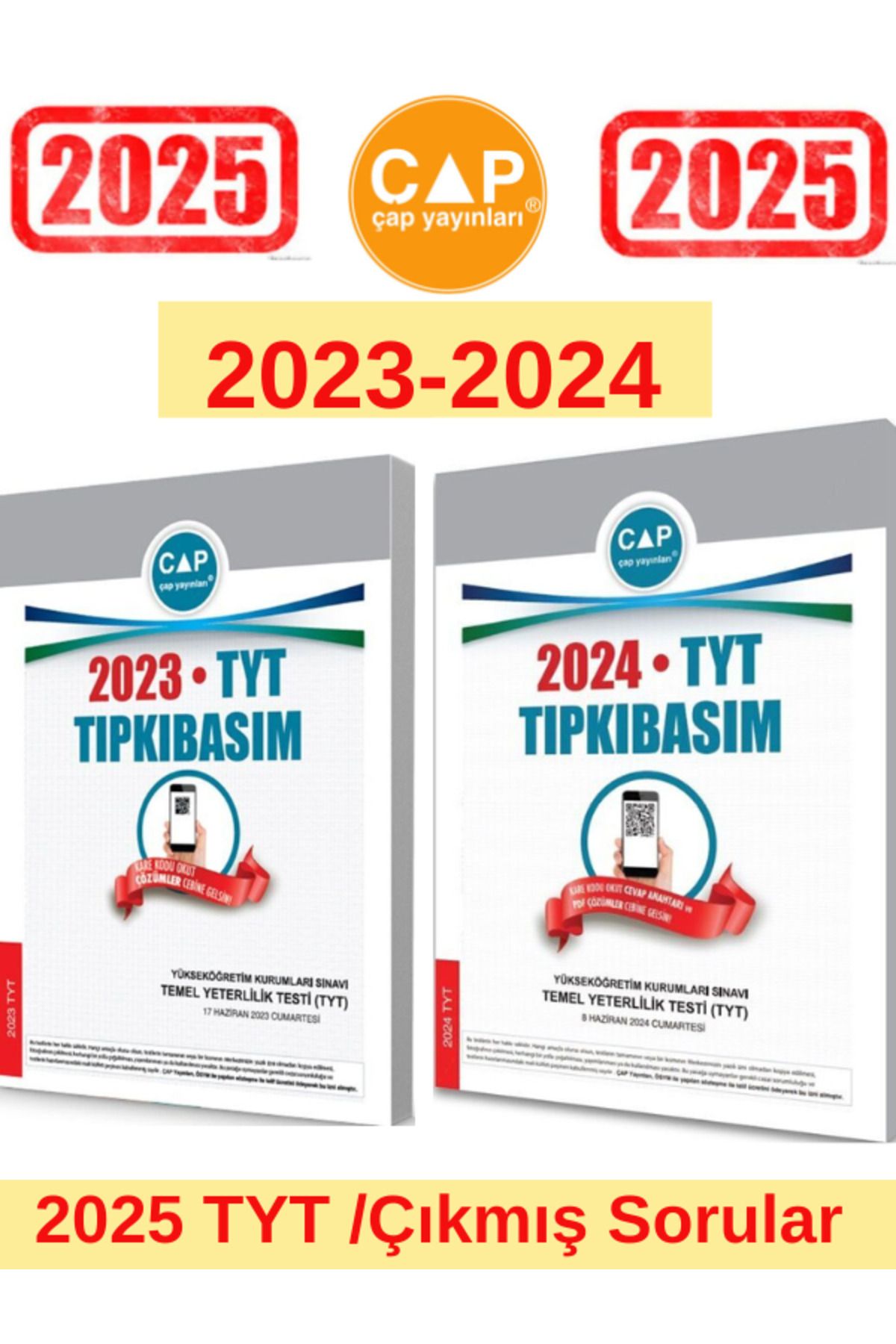 Ens Yayıncılık Çap Yayınları 2025 Tyt Sınavı 2023-2024 Tıpkı Basım Çıkmış Sorular+Android Kalem