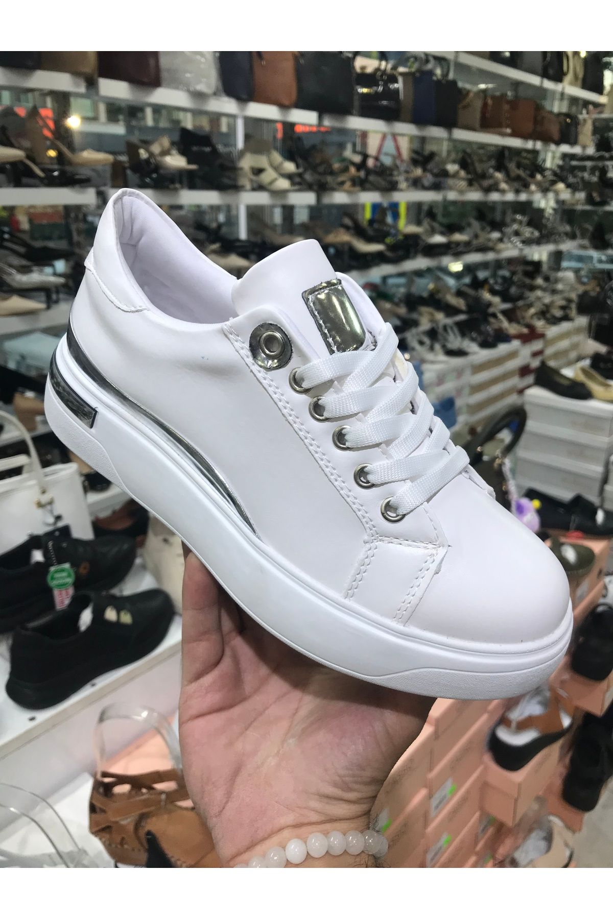 Endless Beyaz Gümüş Yürüyüş Günlük Sneaker