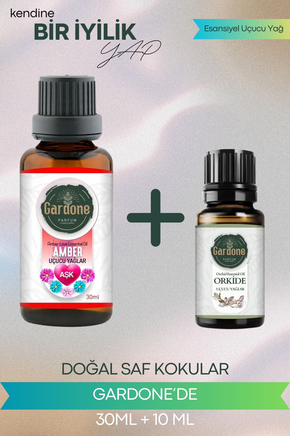 Gardone Amber 30 ml , Orkide 10 ml Set Yağ Buhurdanlık Yağı Doğal Oda Kokusu Difüzör Yağ