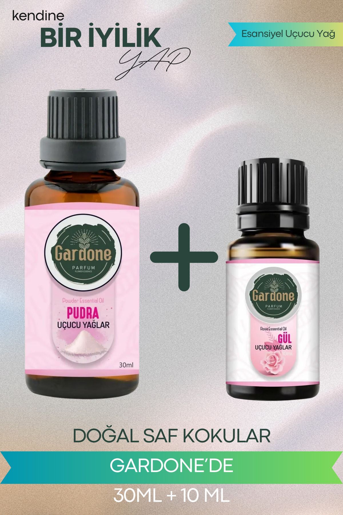 Gardone Pudra 30 ml , Gül 10 ml Set Yağ Buhurdanlık Yağı Doğal Oda Kokusu Difüzör