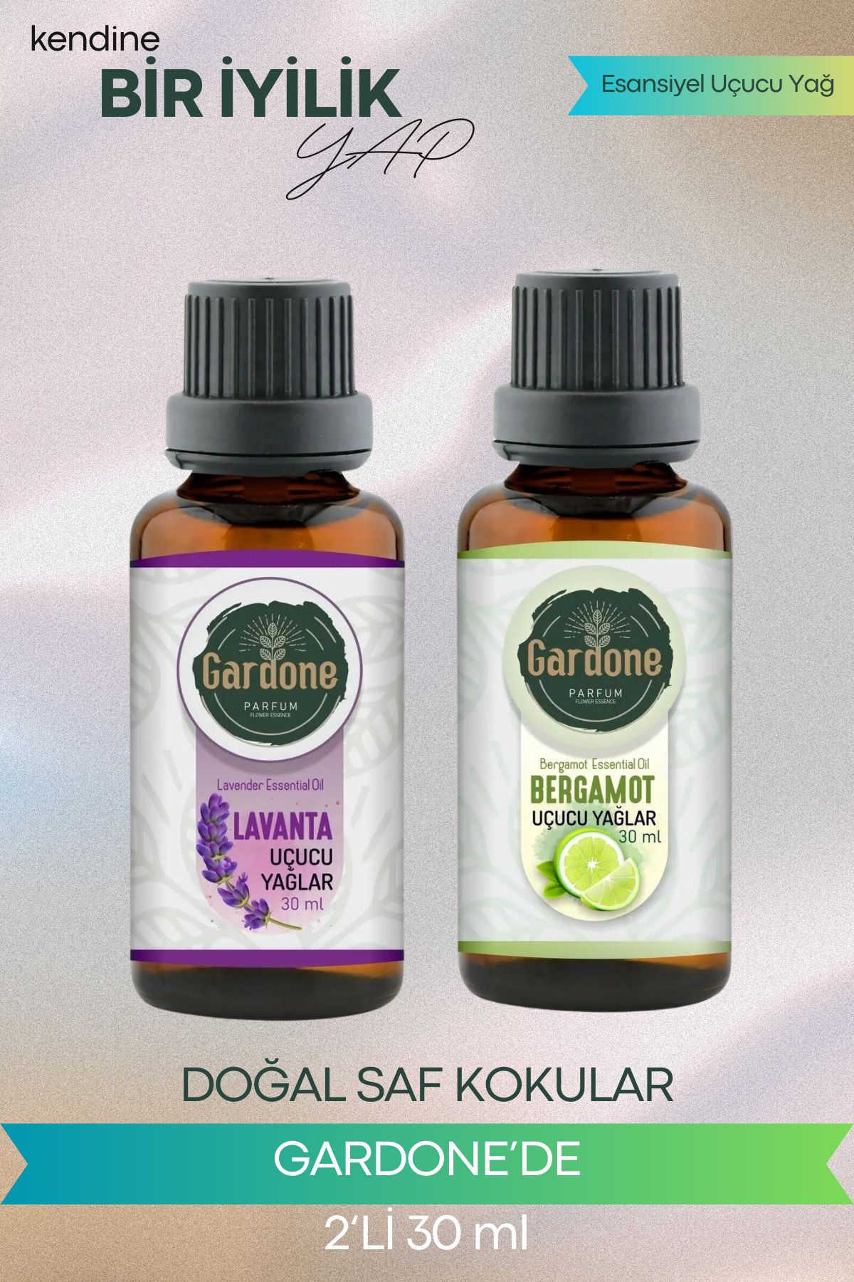 Gardone Lavanta Bergamot Uçucu Yağ Buhurdanlık Yağı Doğal Uçucu Yağlar Oda Kokusu Aromaterapi 30ml