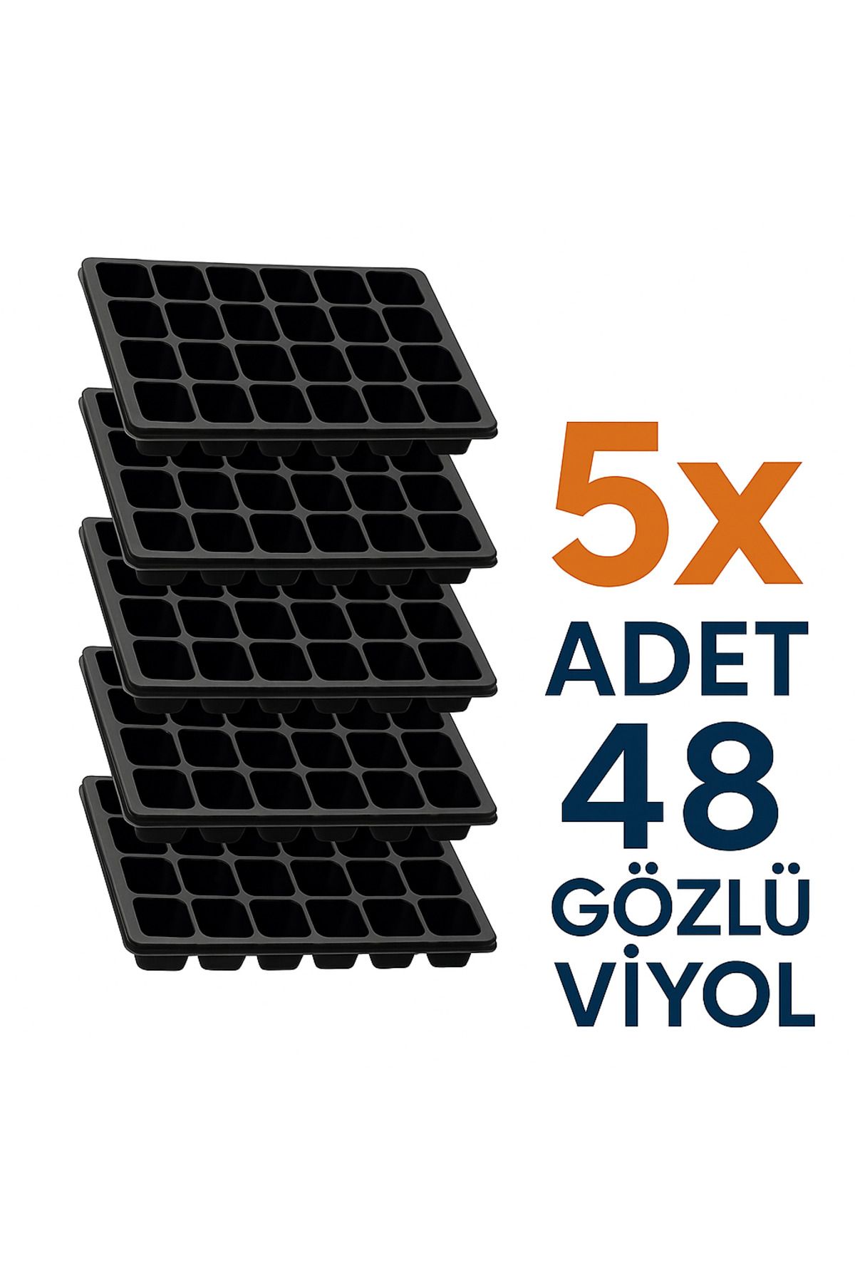Mrc Grow 48 Gözlü 5 Adet Fide Viyolü Tohum Çimlendirme Kabı Fide Yetiştirme Kabı Viyol