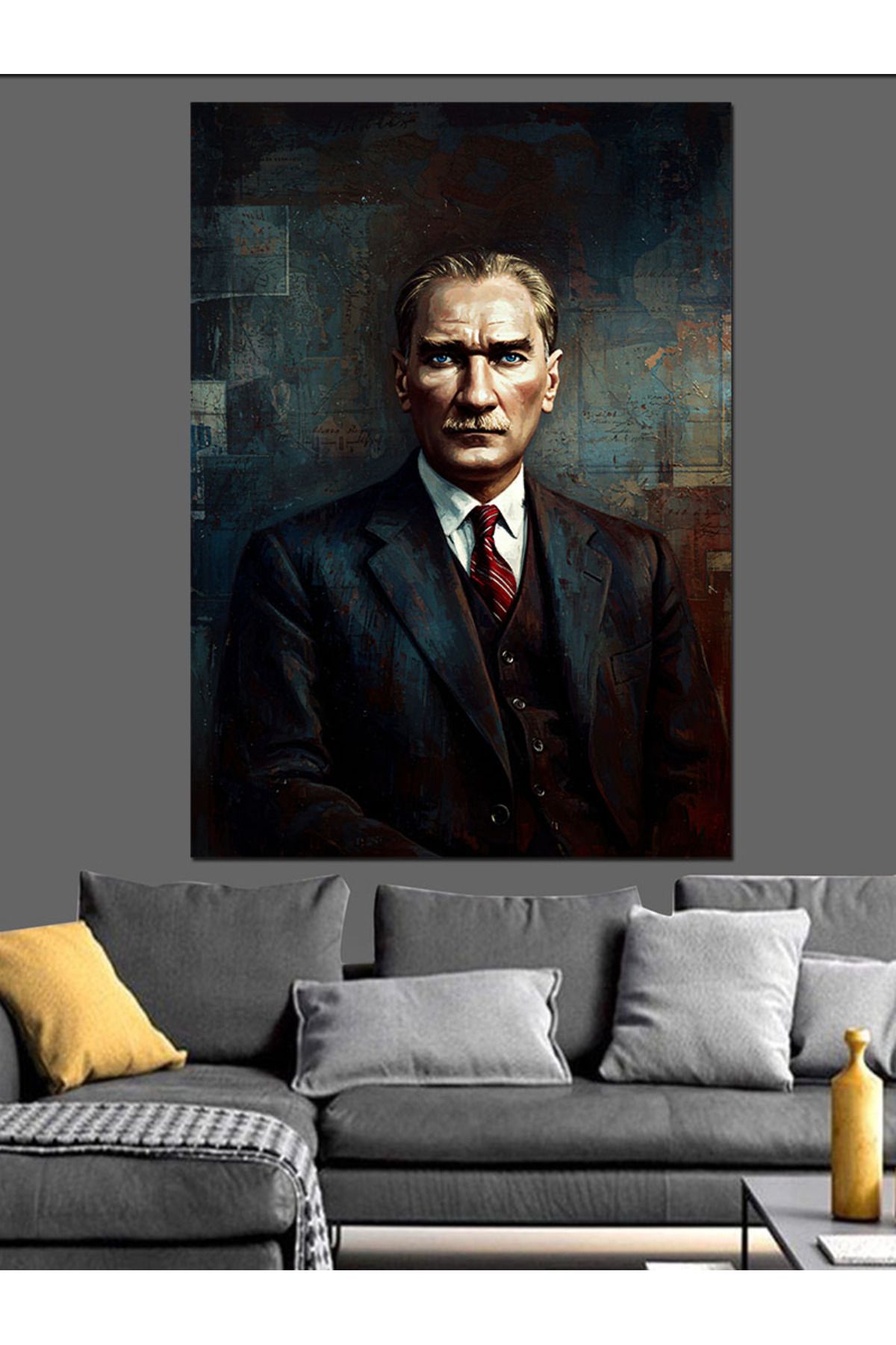 karizmart Mustafa Kemal Atatürk Dekoratif Kanvas - Mdf Ahşap Tablo