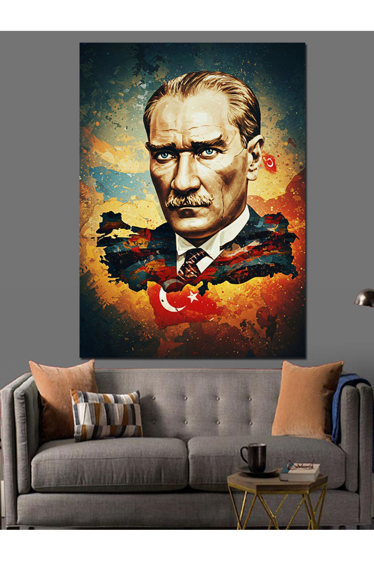 karizmart Mustafa Kemal Atatürk Ve Türkiye Dekoratif Kanvas - Mdf Ahşap Tablo