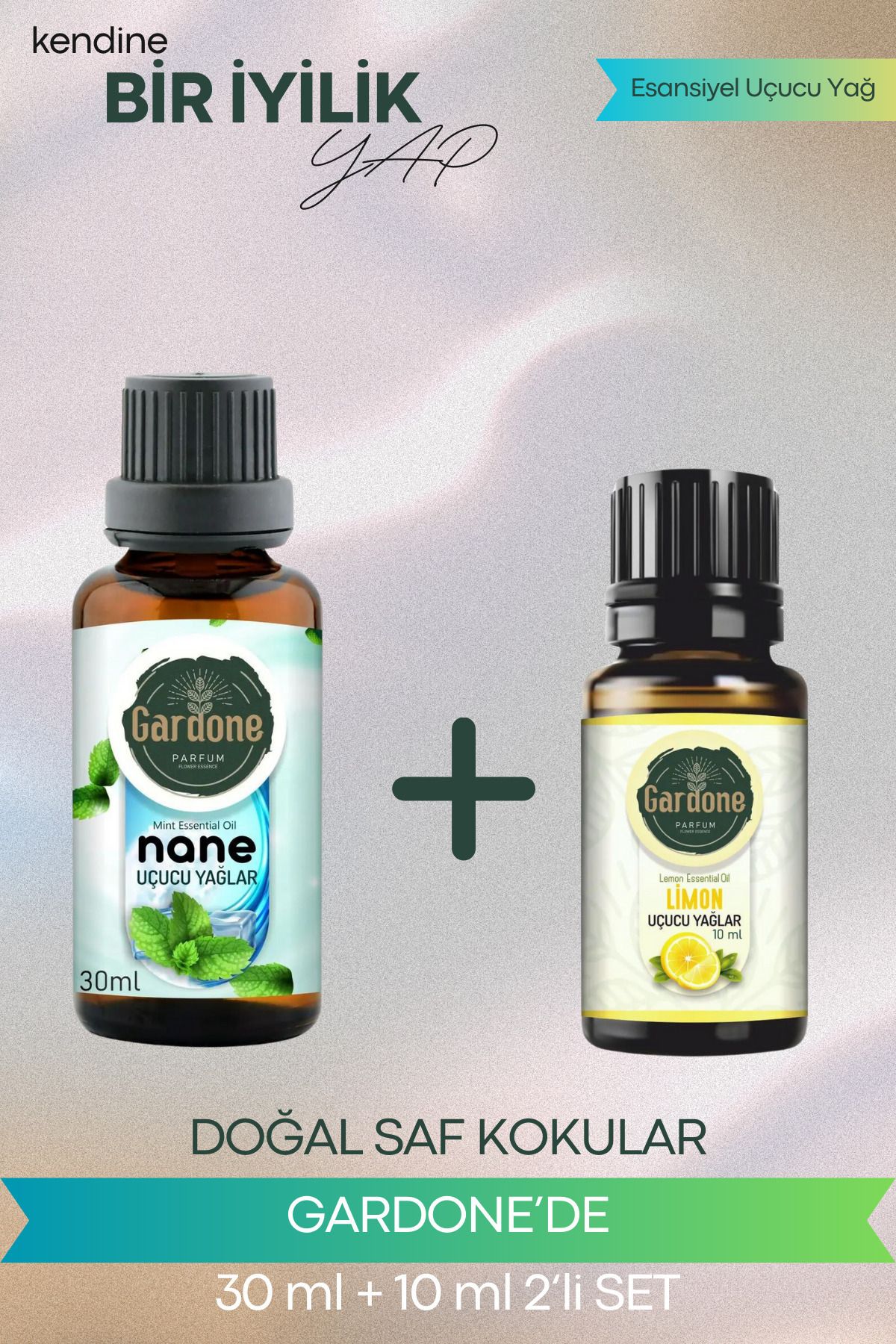 Gardone Nane 30 ml Limon 10 ml Set Yağ Buhurdanlık Yağı Doğal Oda Kokusu Difüzör Yağ