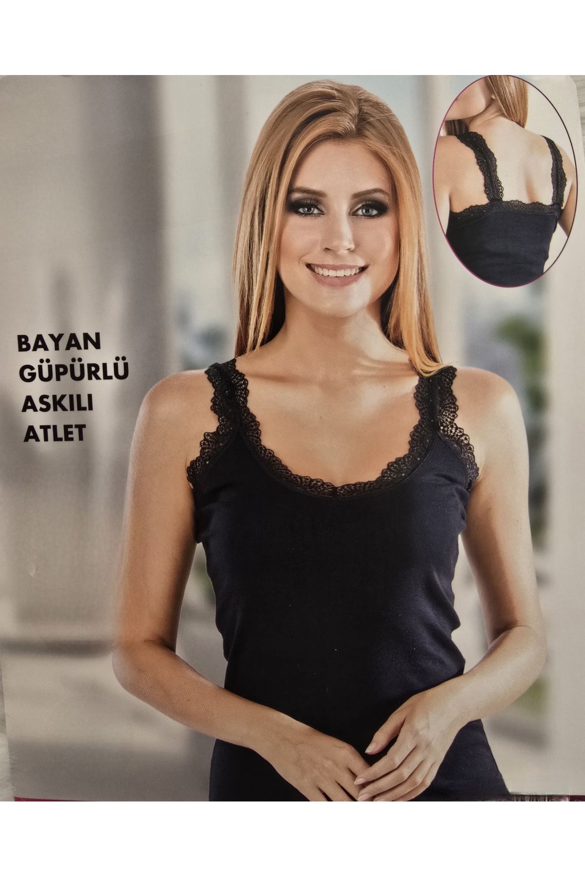 SWELLA Kadın dantelli body atlet