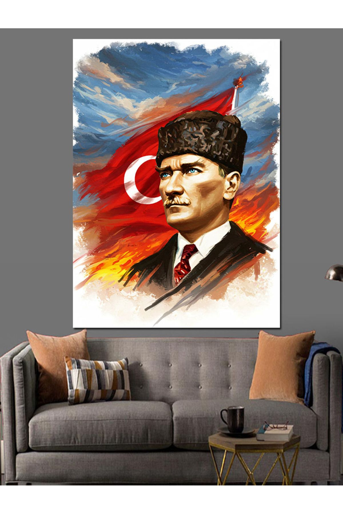 karizmart Mustafa Kemal Atatürk Dekoratif Kanvas - Mdf Ahşap Tablo