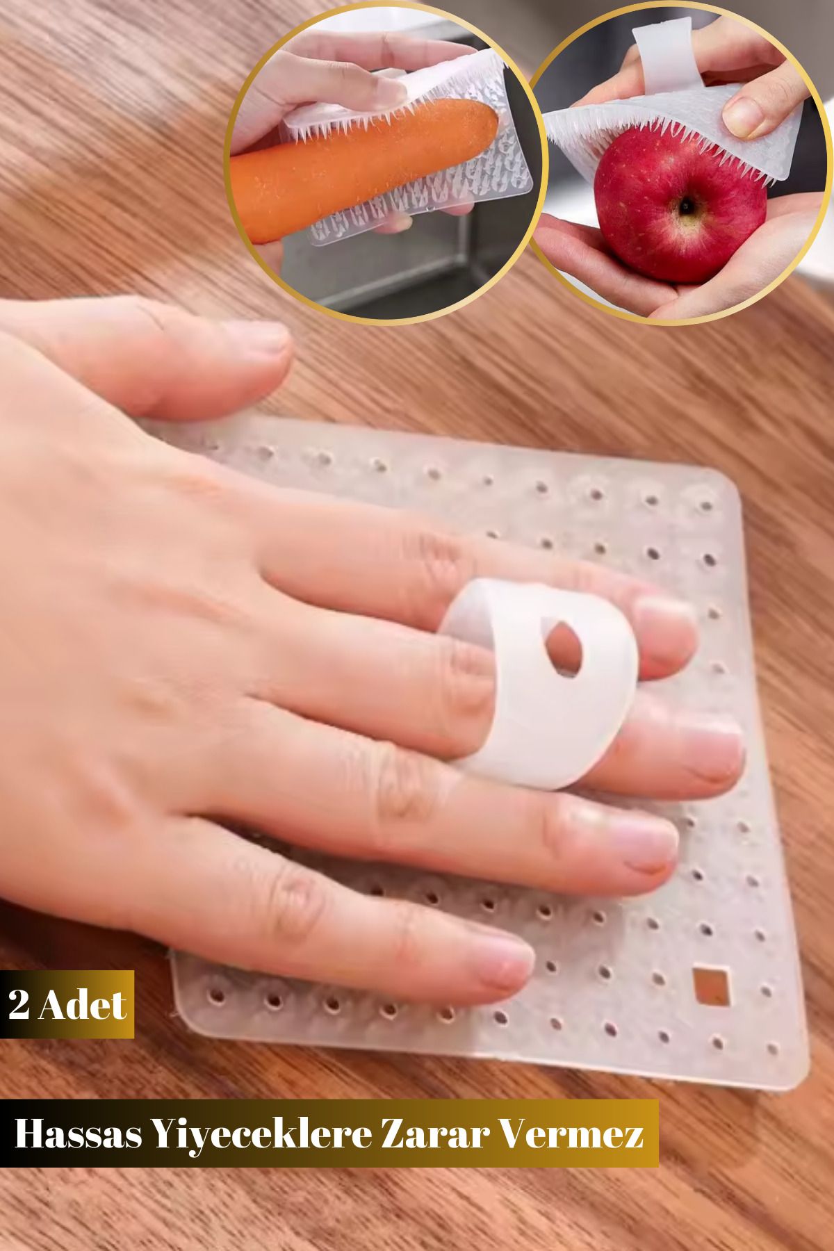 Hane Dostu 2 Adet Ergonomik Tasarım | Çok Amaçlı Sebze Meyve Patates Temizleme Soyma Fırçası