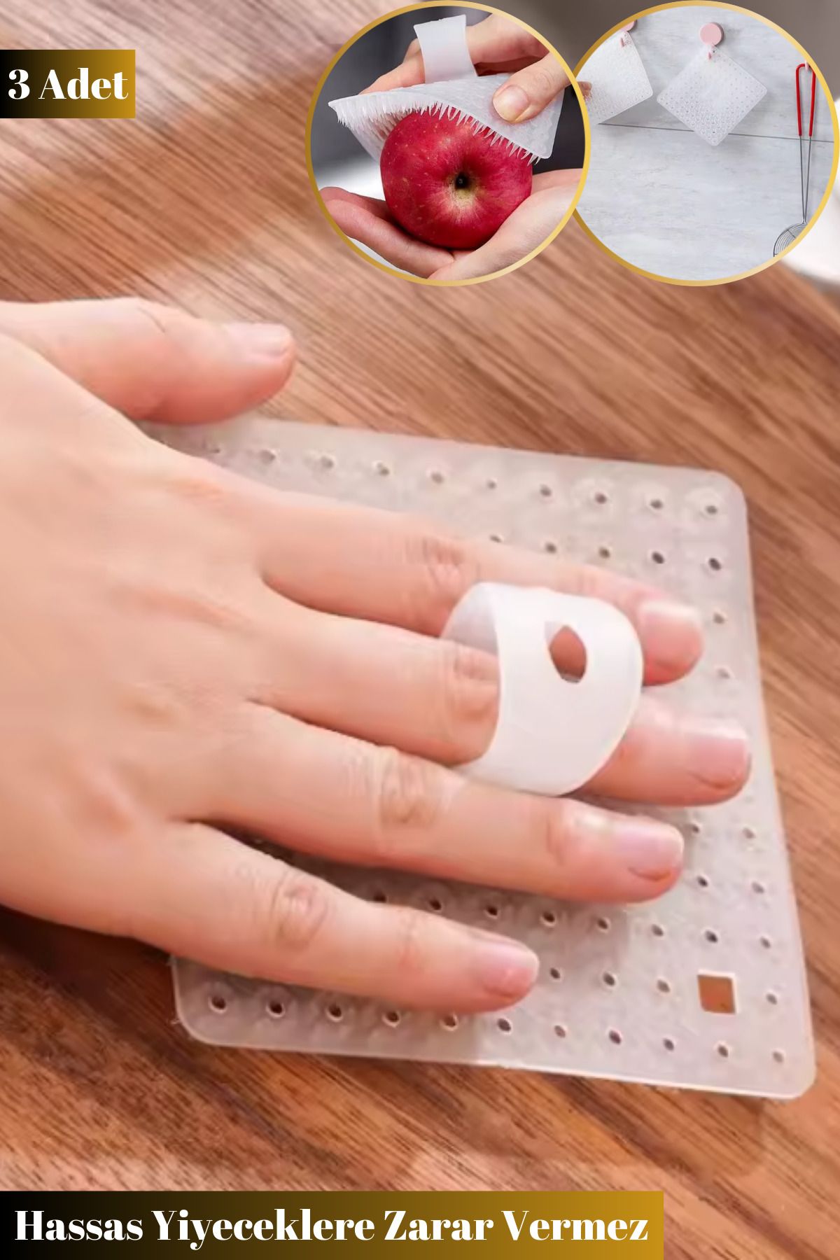 Hane Dostu 3 Adet Ergonomik Tasarım | Çok Amaçlı Sebze Meyve Patates Temizleme Soyma Fırçası
