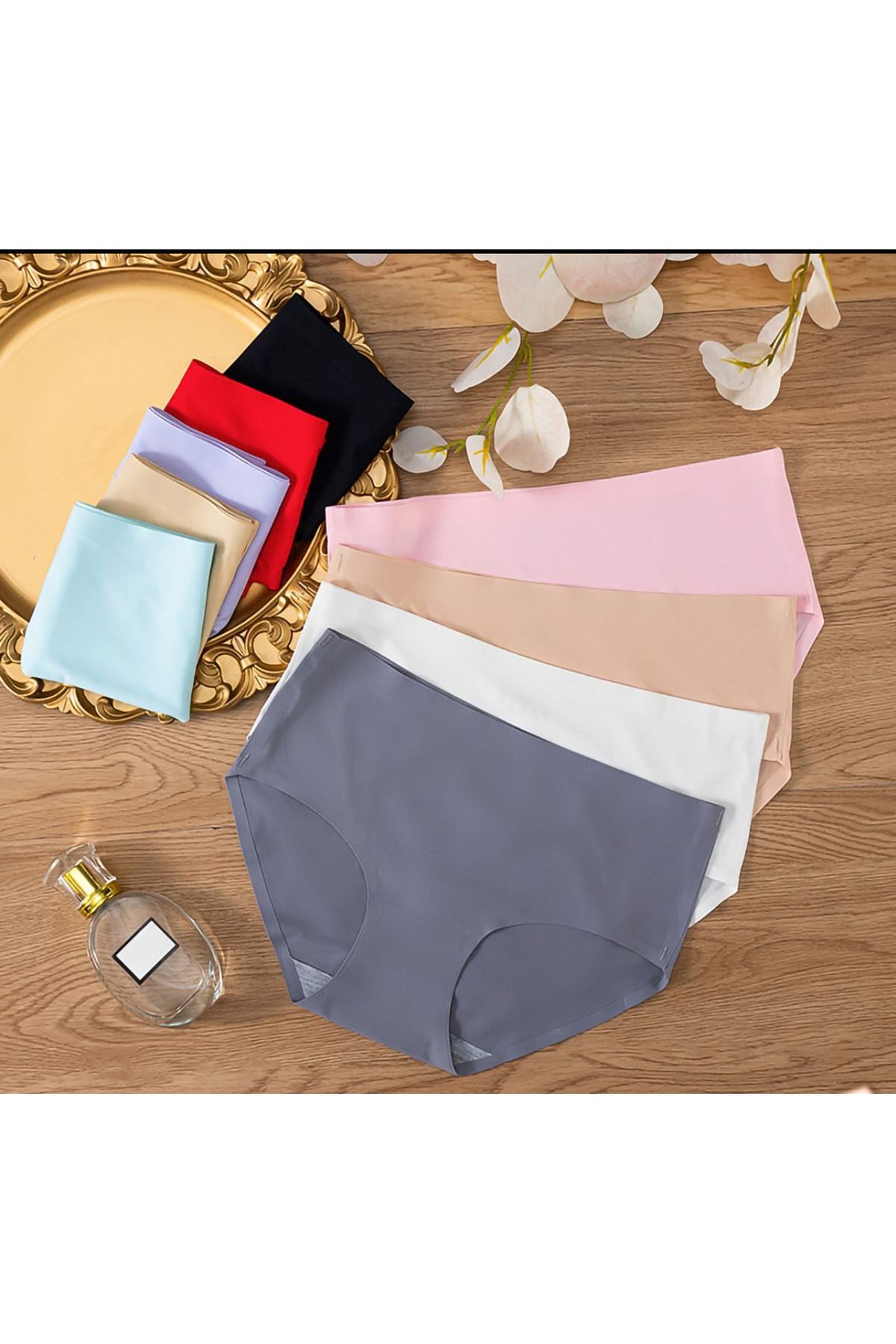 CEGEB 6li Yüksek Bel Basic Lazer kesim Bikini Külot Kilot 6li Paket