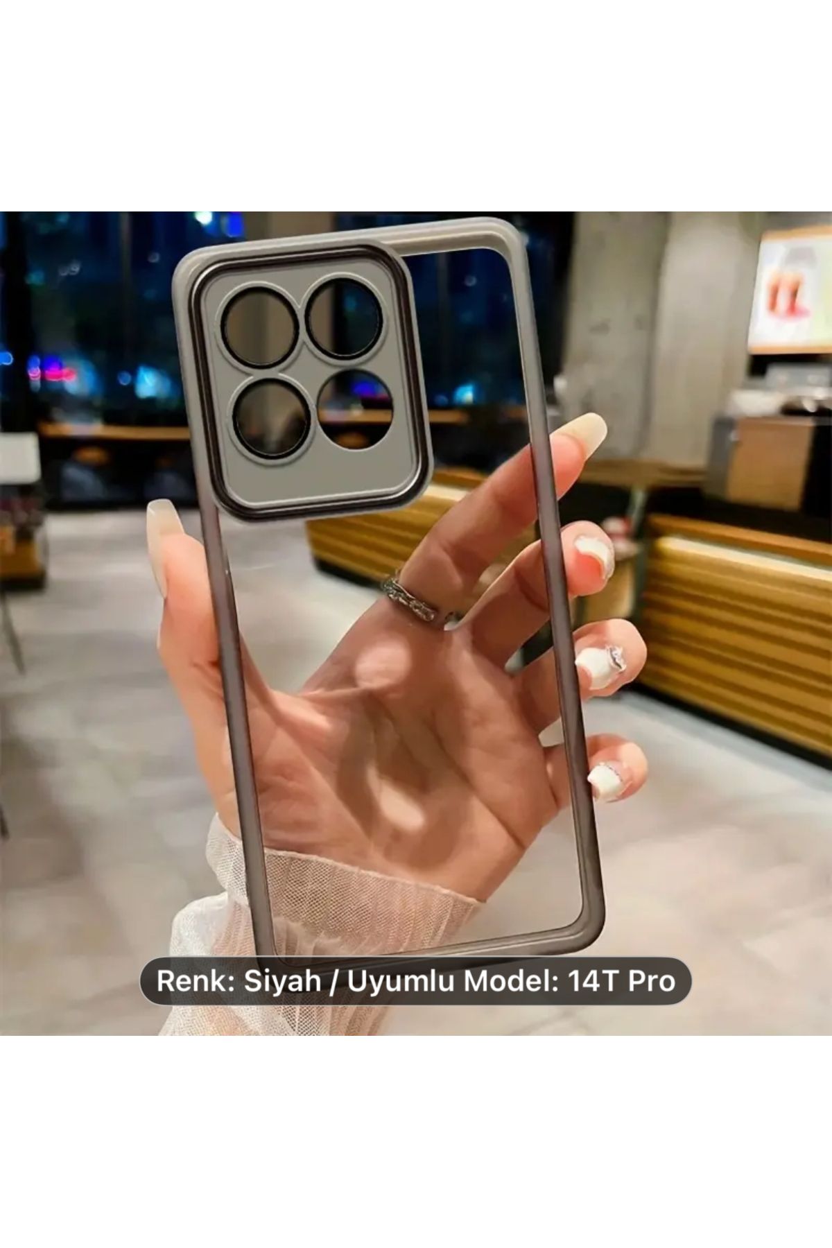 Store Xiaomi Mi 14T Pro Sararmaz Şeffaf Kılıf Sert Ultra İnce Kamera Koruma Çıkıntılı