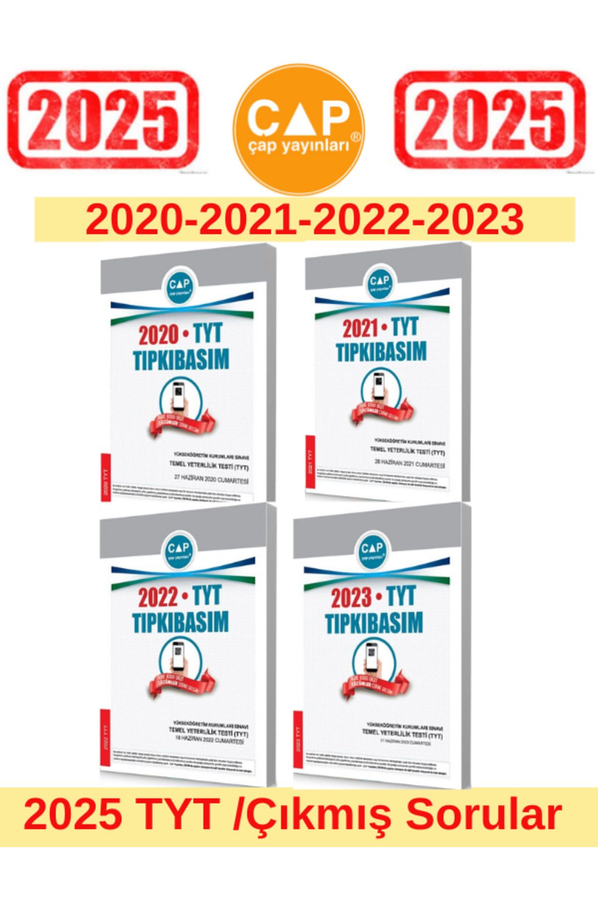 Ens Yayıncılık Çap Yayınları 2025 Tyt Sınavı 2020-2021-2022-2023 Tıpkı Basım Çıkmış Sorular