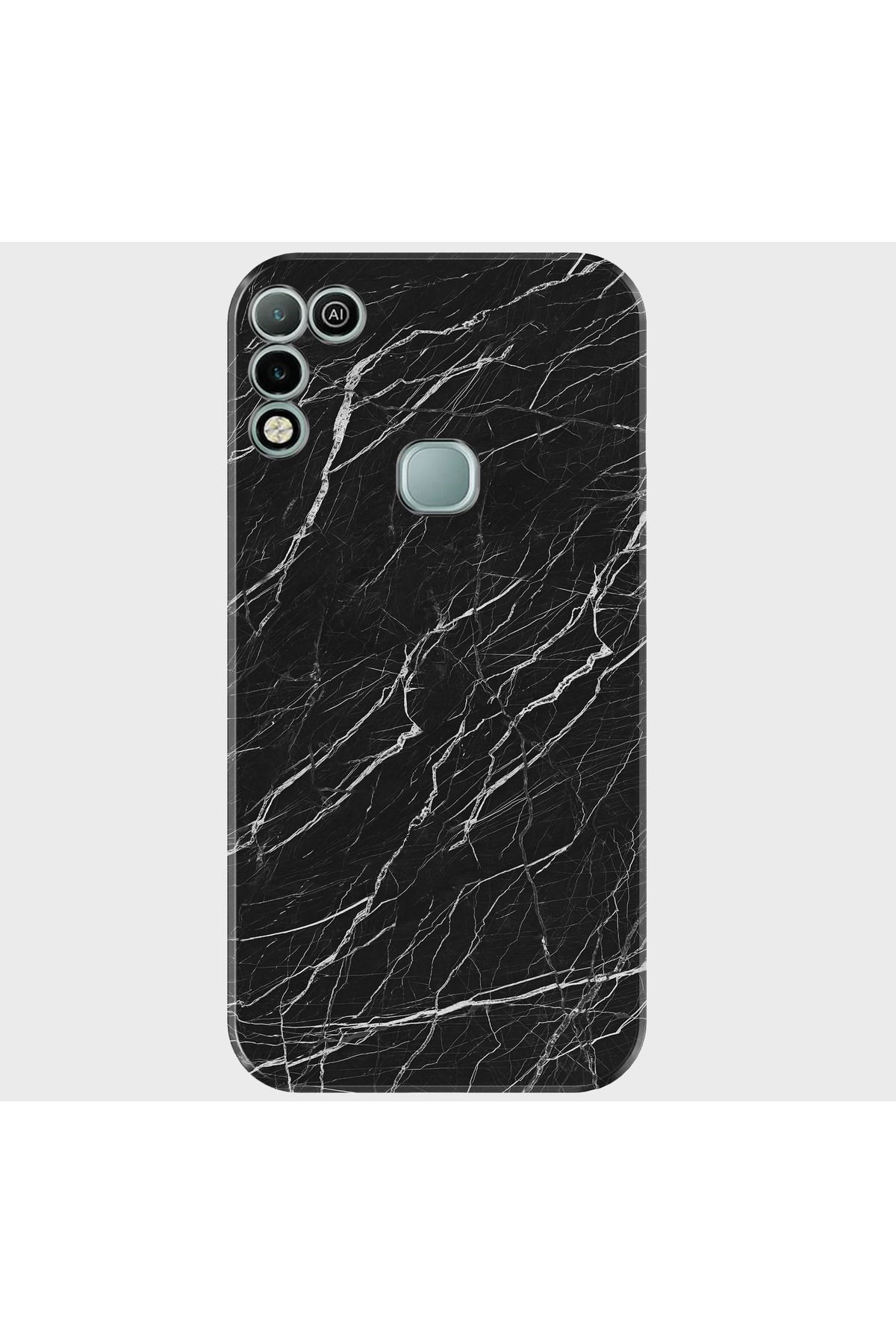 Activist INFINIX Hot 10 play Kılıf Baskılı Silikon ve Telefon Tutucu - siyahmermer