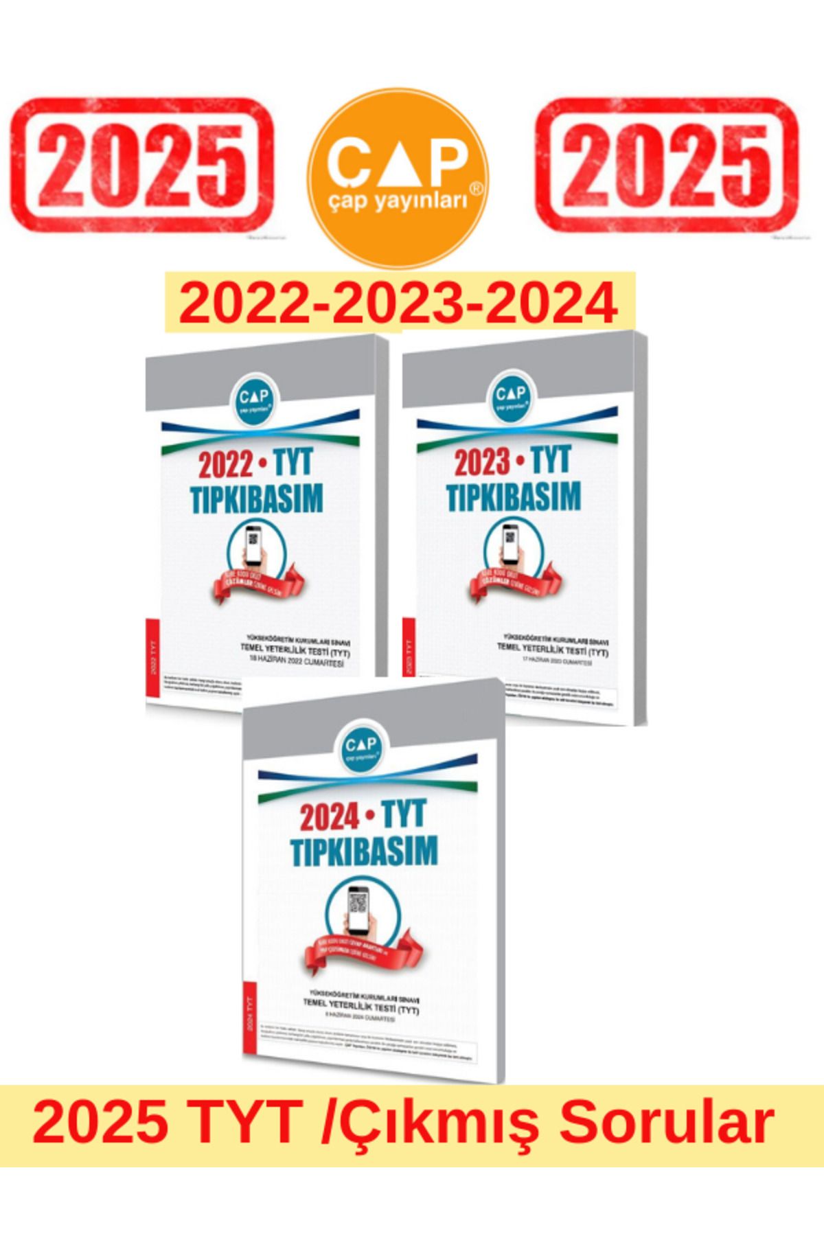 Ens Yayıncılık Çap Yayınları 2025 Tyt Sınavı 2022-2023-2024 Tıpkı Basım Çıkmış Sorular
