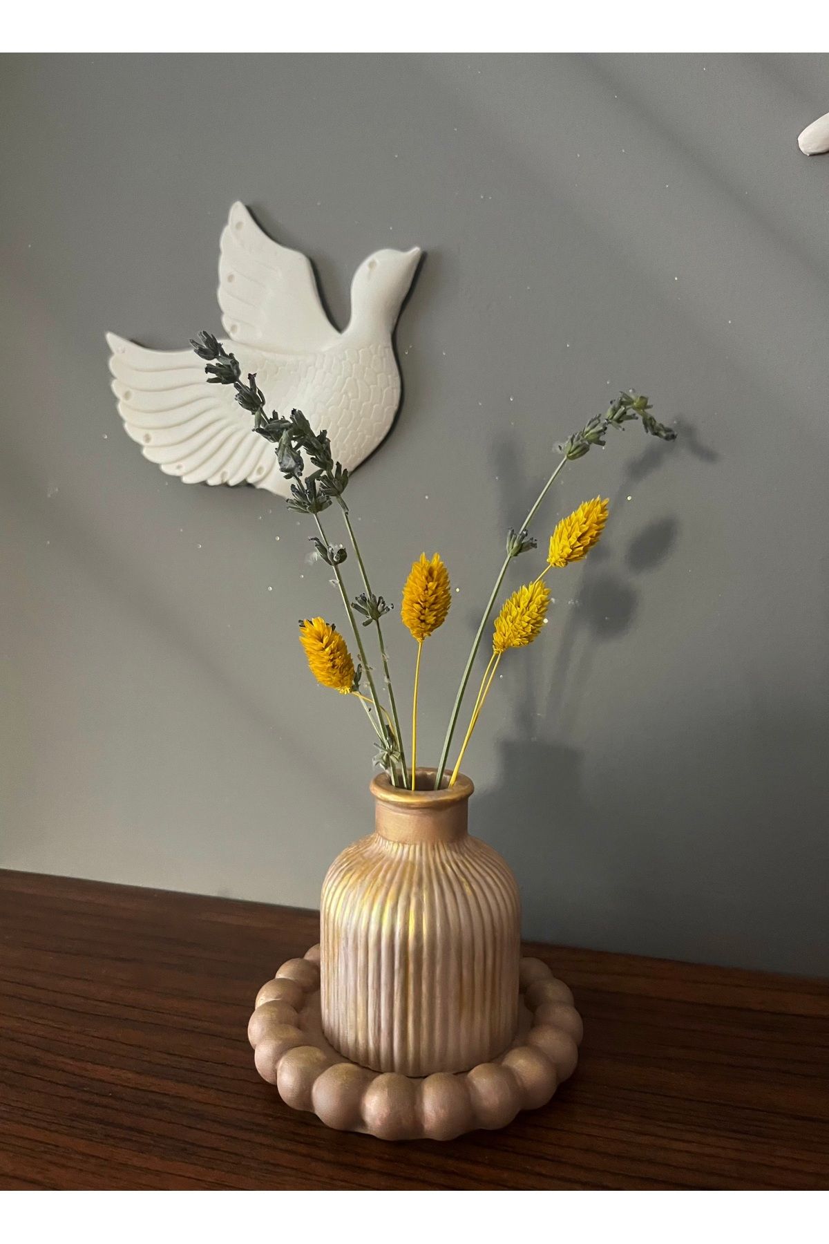 Evosia Design Altın Varak Detaylı Minimalist Vazo Seti