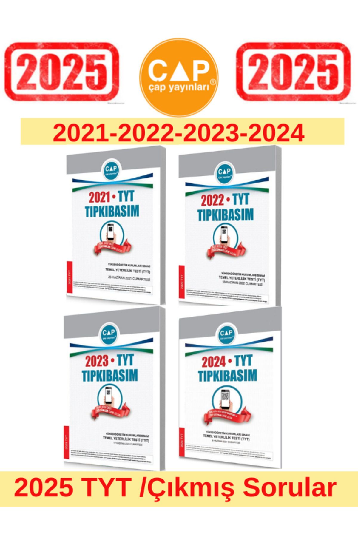 Ens Yayıncılık Çap Yayınları 2025 Tyt Sınavı 2021-2022-2023-2024 Tıpkı Basım Çıkmış Sorular