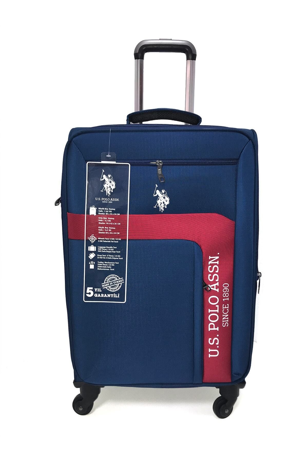 U.S. Polo Assn. Orta Boy Kumaş Lacivert Valiz Set Plvlz21266b