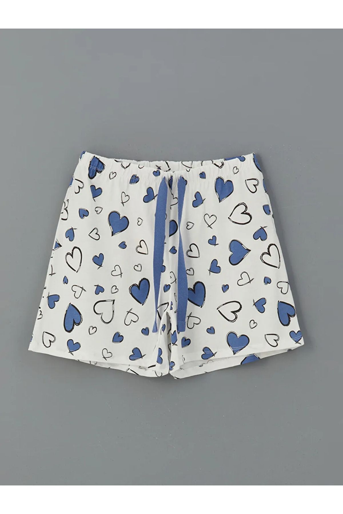 LC Waikiki LCW DREAM Indigo Beli Lastikli Desenli Kadın Şort Pijama Altı