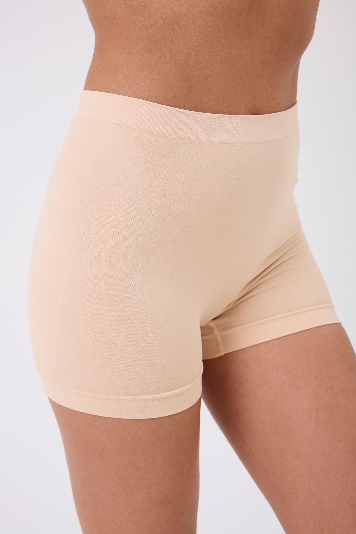 bazaar-turkey all you need Yüksek Bel Dikişsiz Boxer Tayt 5406 Ten