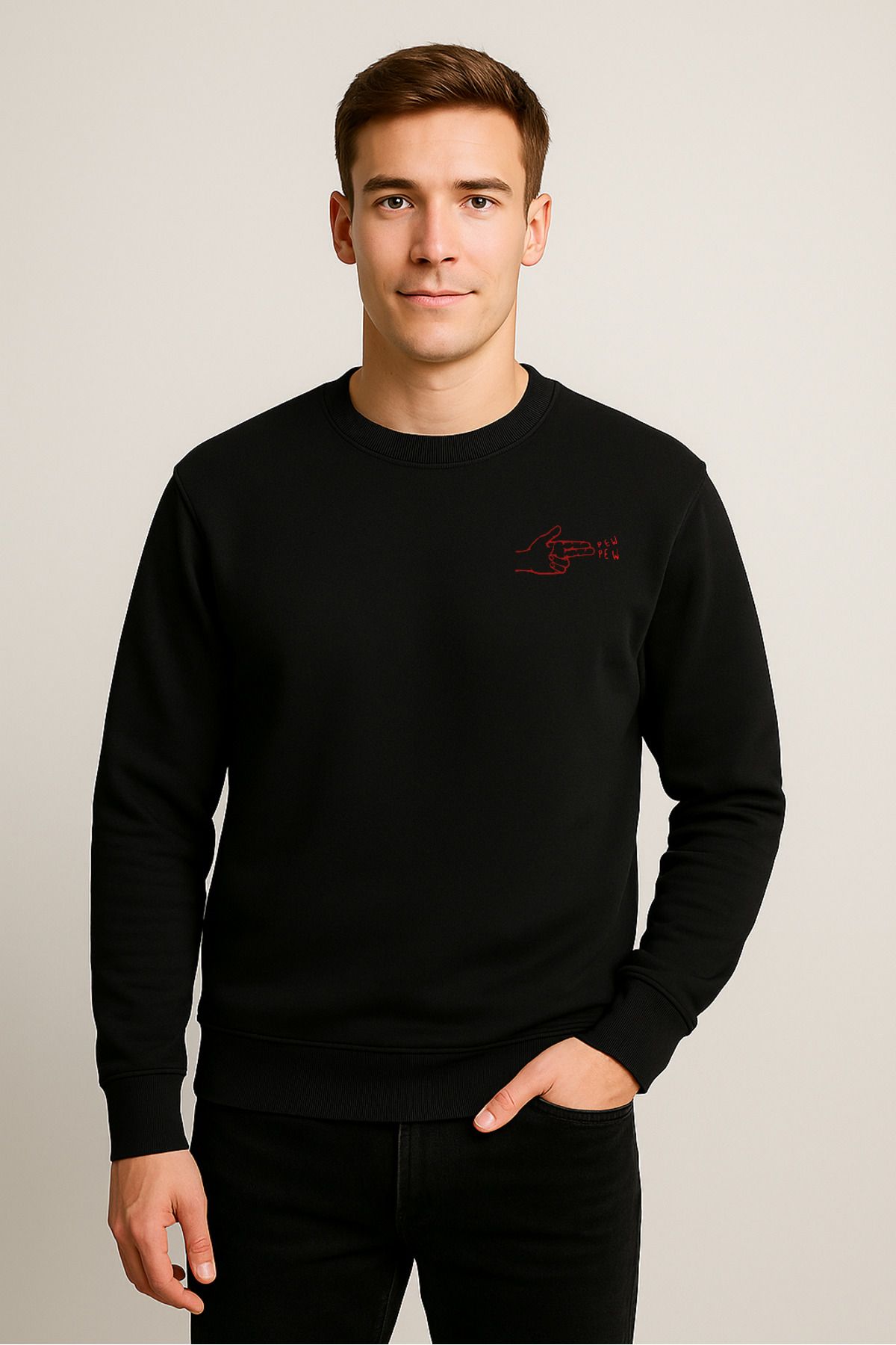 GAV20 Unisex Sweatshirt | 3 İplik Şardonlu Kumaş | %100 Organik Pamuk