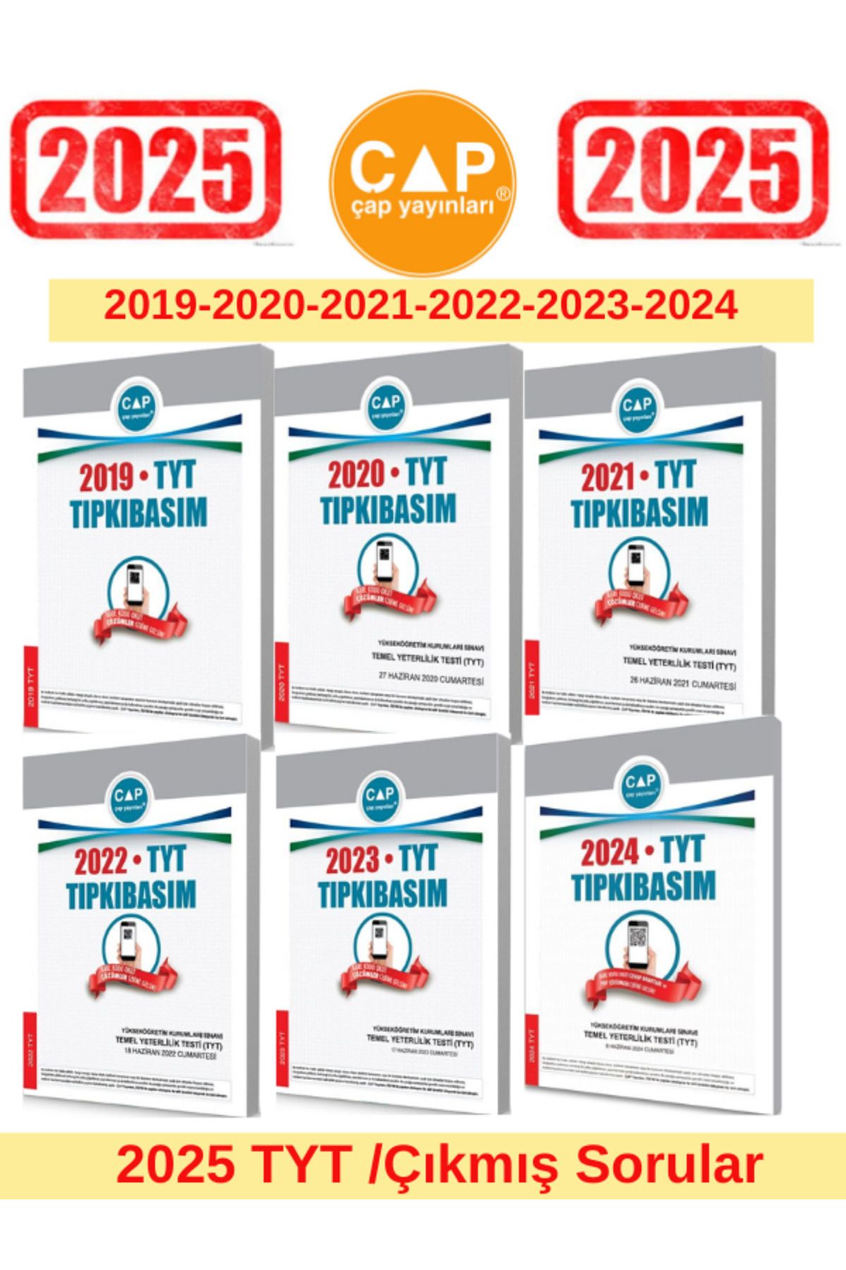 Ens Yayıncılık Çap Yayınları 2025 Tyt Sınavı 2019-2020-2021-2022-2023-2024 Tıpkı Basım Çıkmış Sorular