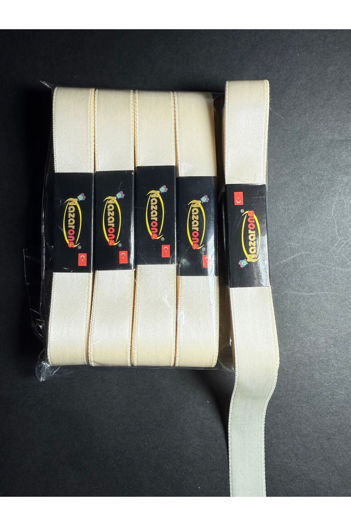 Home 2 cm saten kurdele krem renk 5’li (5*10=50metre)