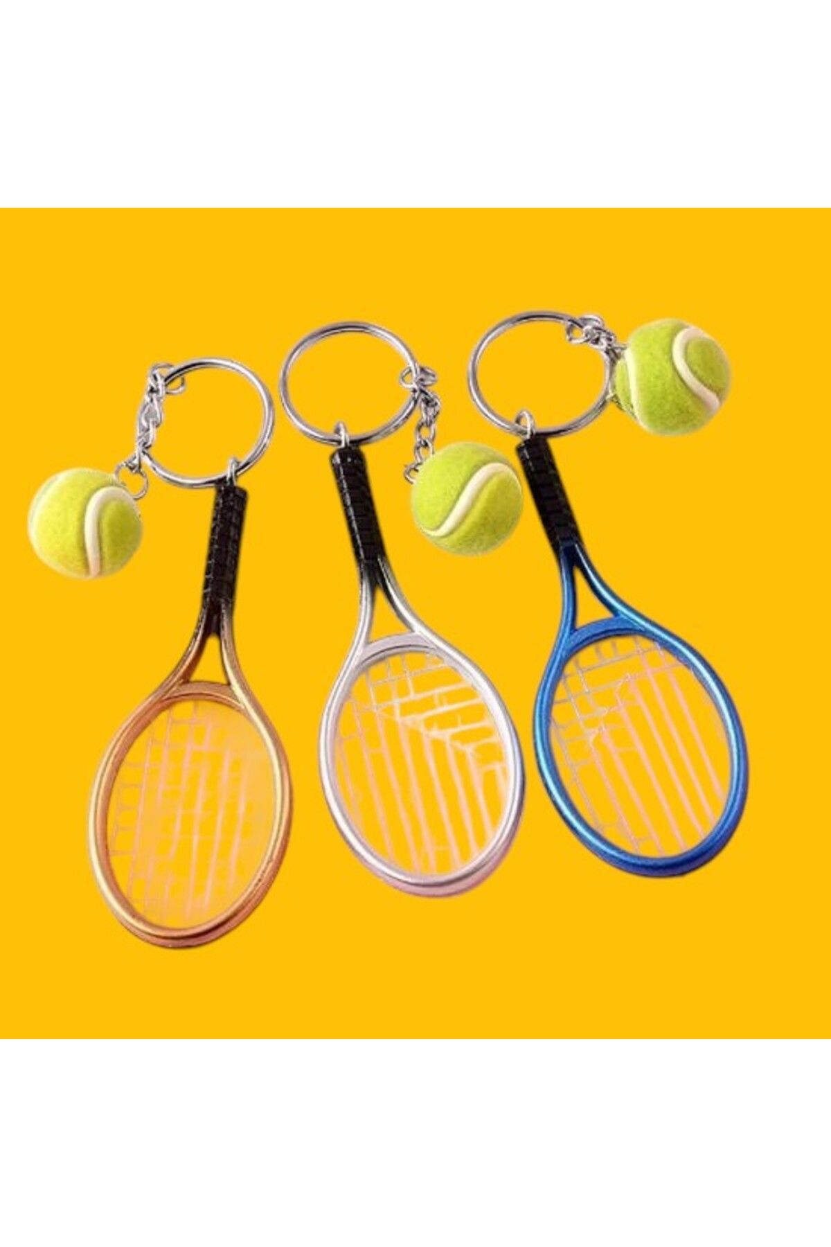 PratikAI Gerçekçi Tenis Raketi Tasarımlı Anahtarlık | Şık & Dayanıklı