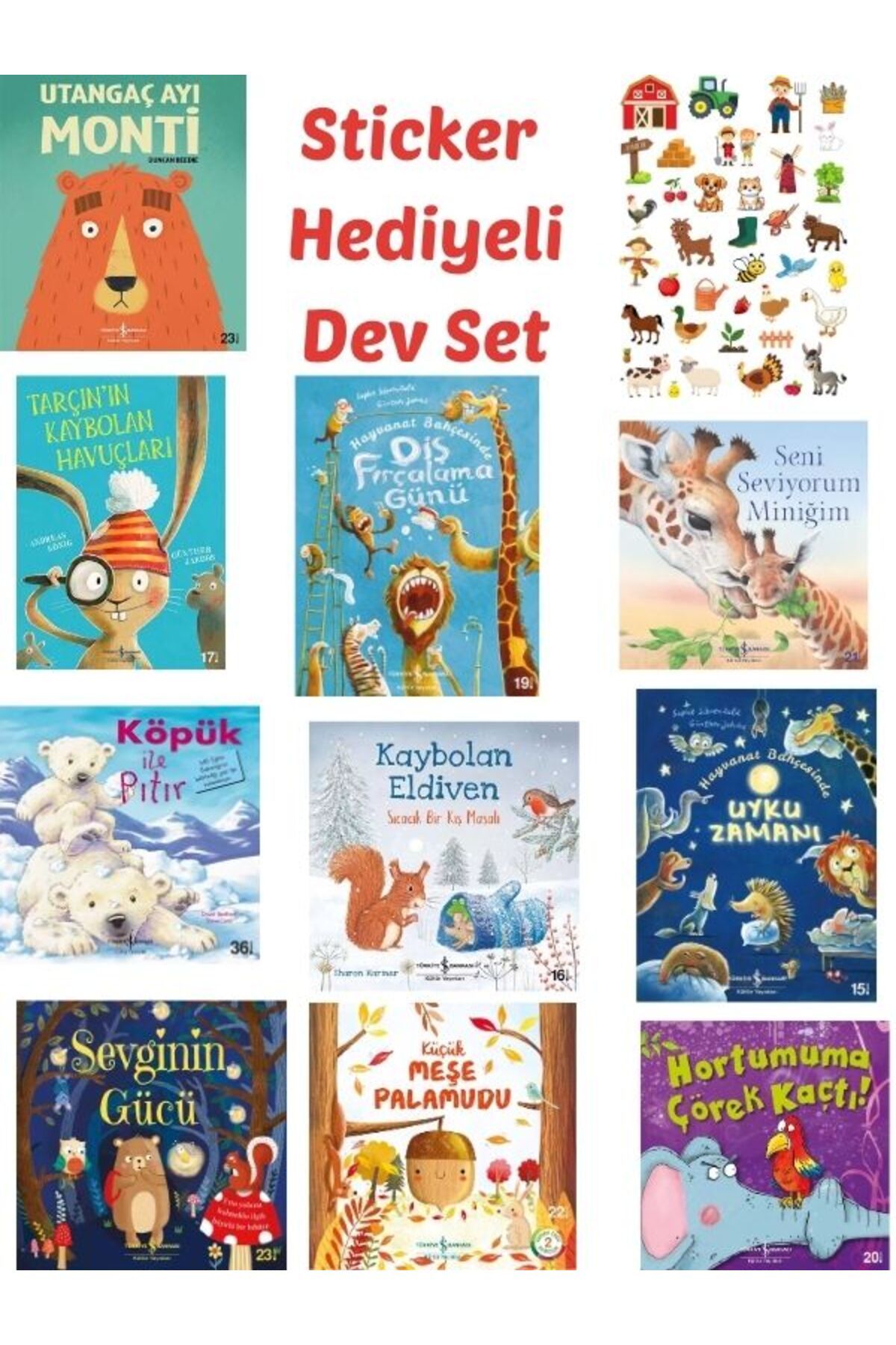 Öğrence Gezegeni 10 Kitap İş Bankası Yayınları Sticker Hediye - Monti, Tarçın, Sevginin Gücü, Kaybolan Eldiven, Meşe