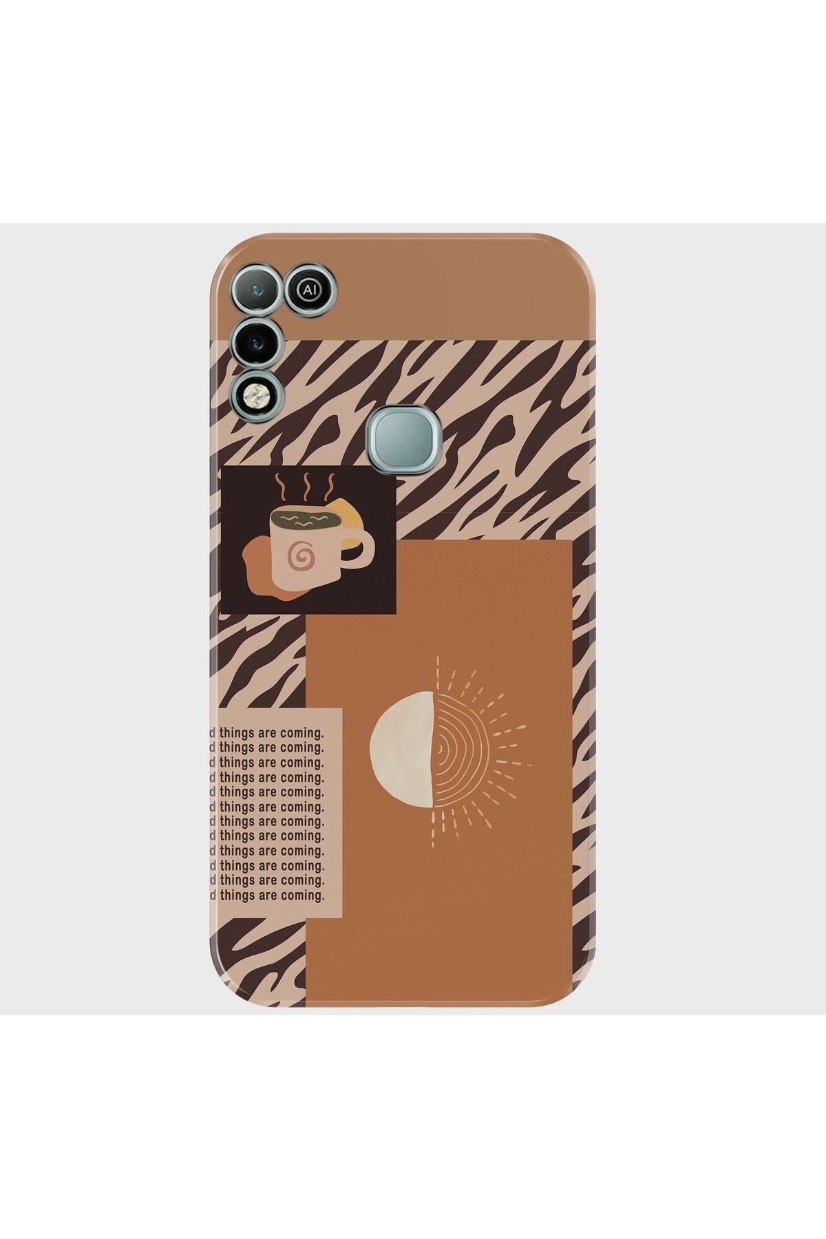 Activist INFINIX Hot 11 play Kılıf Desenli Baskılı Kamera Korumalı Silikon - brown
