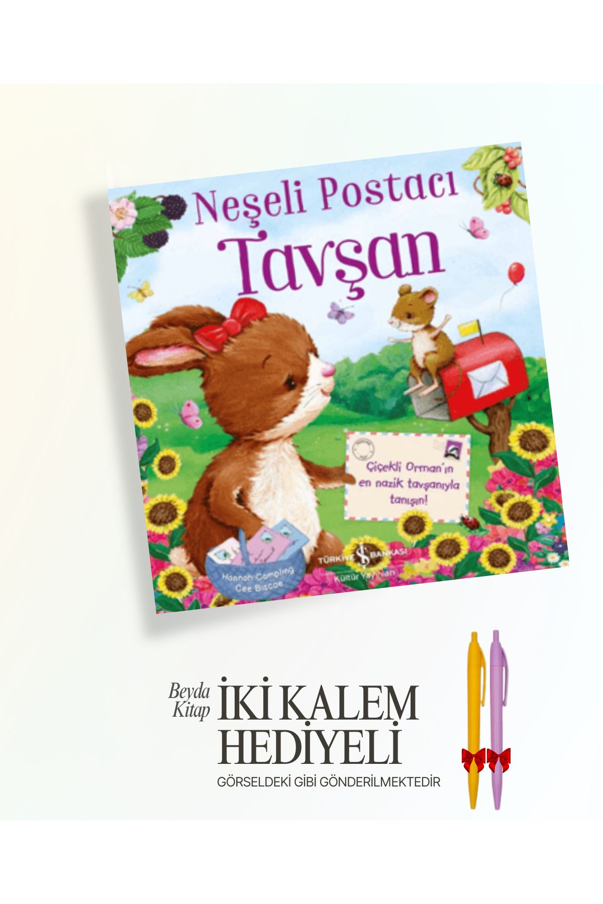 TÜRKİYE İŞ BANKASI KÜLTÜR YAYINLARI Neşeli Postacı Tavşan - İki Kalem ve Oyuncak Hediyeli - ISBNKCKTP
