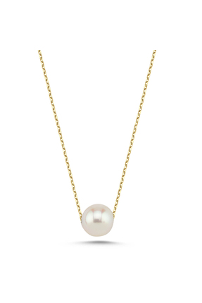 Birinci1926 14 Ayar Altın Kadın Tek Tane Inci Kolye