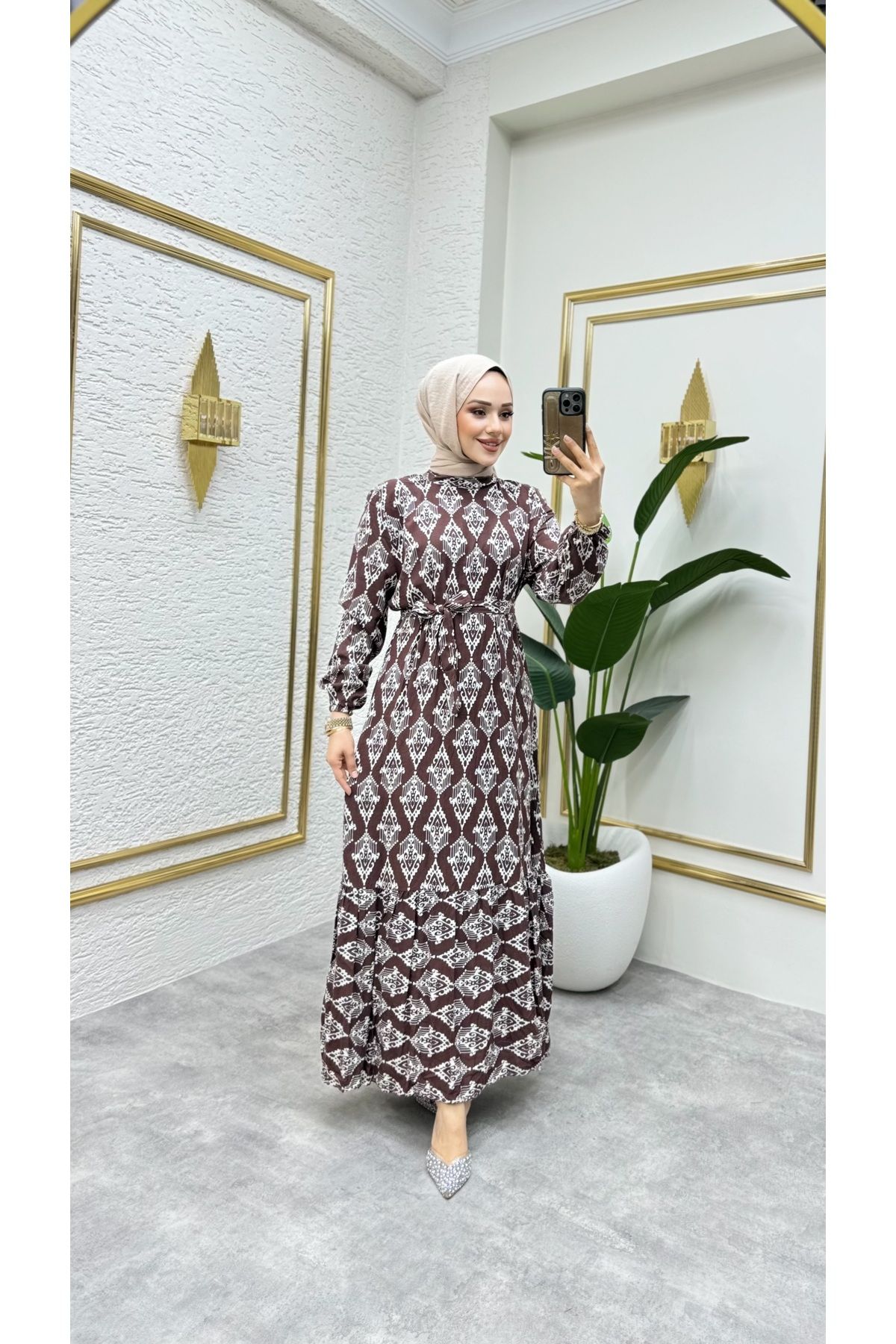 HMZ tesettür elbise leopar