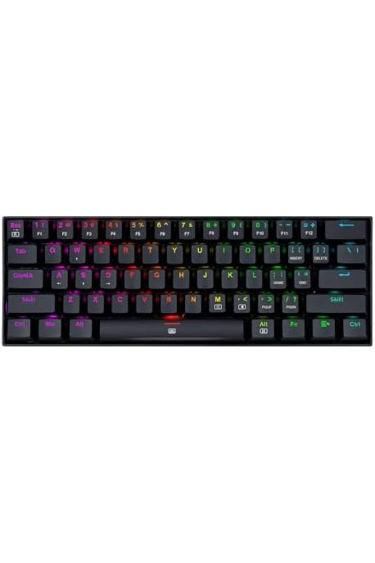 REDRAGON-لوحة مفاتيح الألعاب الميكانيكية K630، تصميم مضغوط بنسبة 60% مع 61 مفتاحًا، مفاتيح بنية اللون، خلفية RGB 2