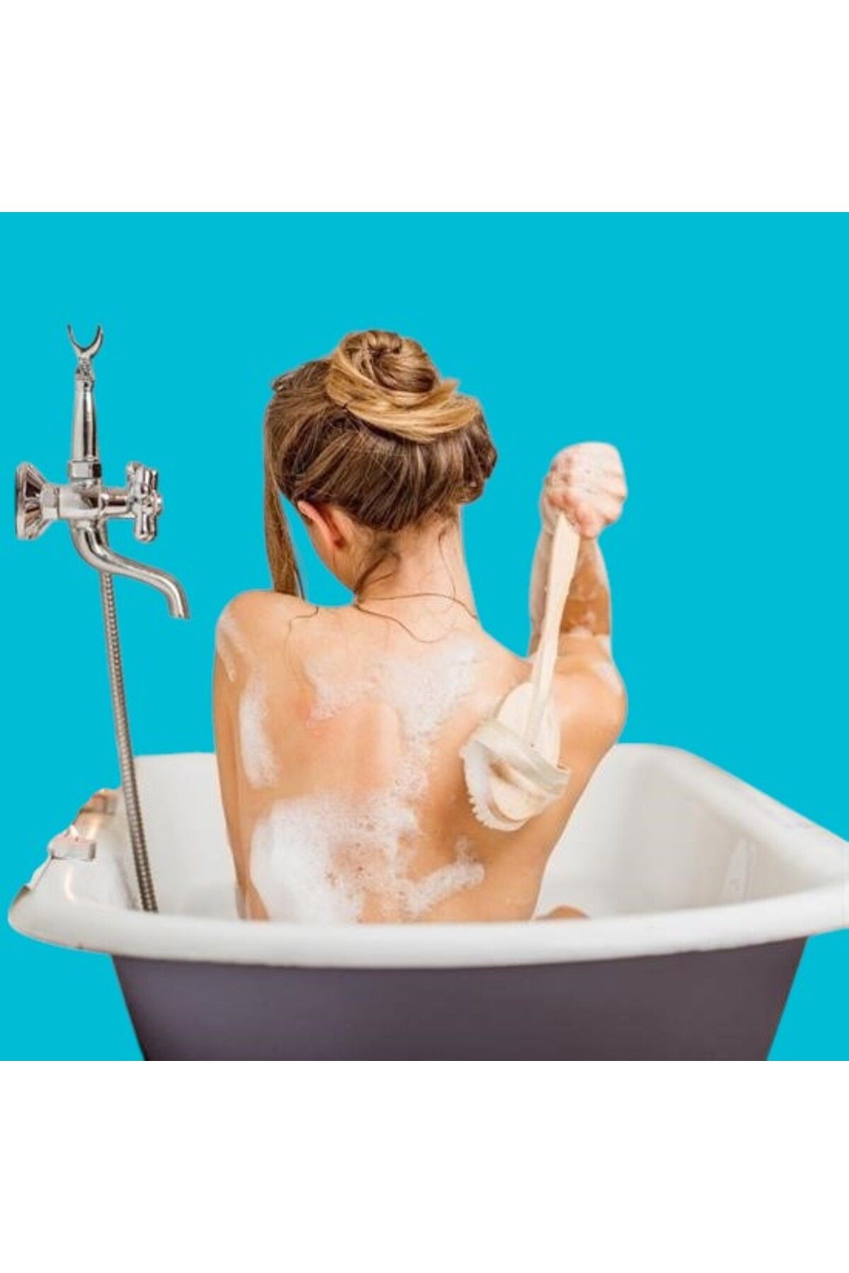 PratikAI Doğal At Kılı Selülit Karşıtı Ahşap Banyo Fırçası | Pürüzsüz & Etkili