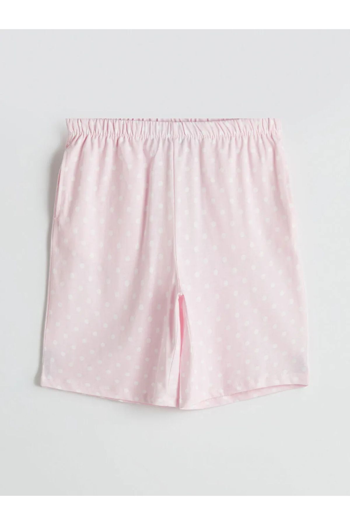 LC Waikiki LCW Young Ekru Beli Lastikli Puantiyeli Kadın Şort Pijama Altı