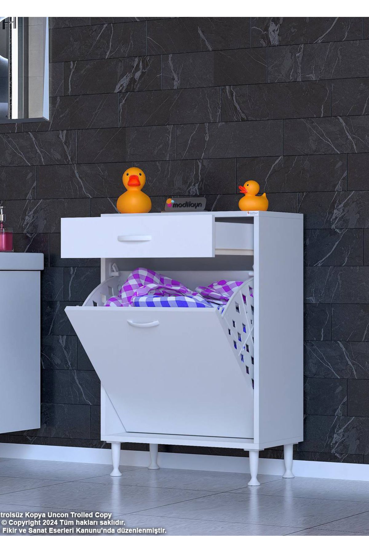 Modilayn 60 x 88 x 32,5 cm’lik 1 Çekmece 1 Göz Çok Amaçlı Mutfak Sepeti,Organizatör Mutfak Dolabı