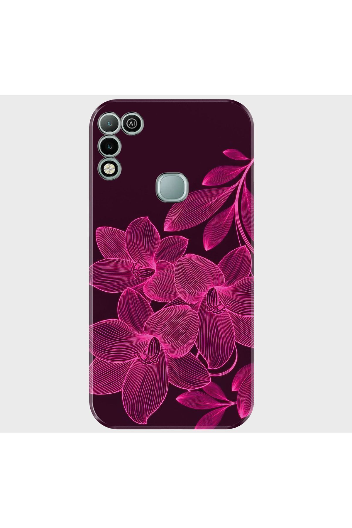 Activist INFINIX Hot 11 play Kılıf Desenli Baskılı Kamera Korumalı Silikon - kırmızıçiçek
