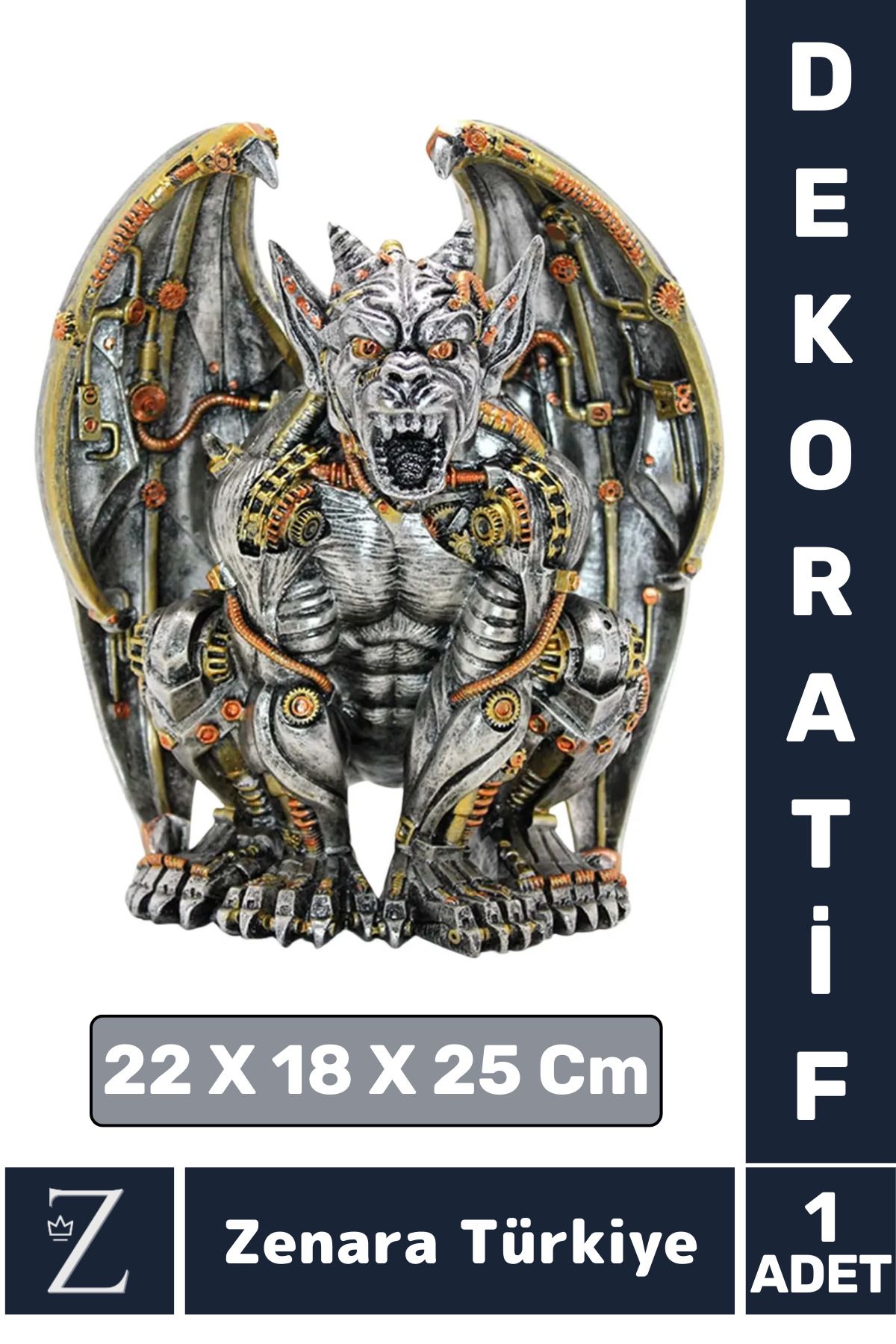 Zenara Premium Yüksek Kalite Çok Şık Dekoratif Hediyelik Özel Gün Biblo Koleksiyon POLYESTER STEAMPUNK