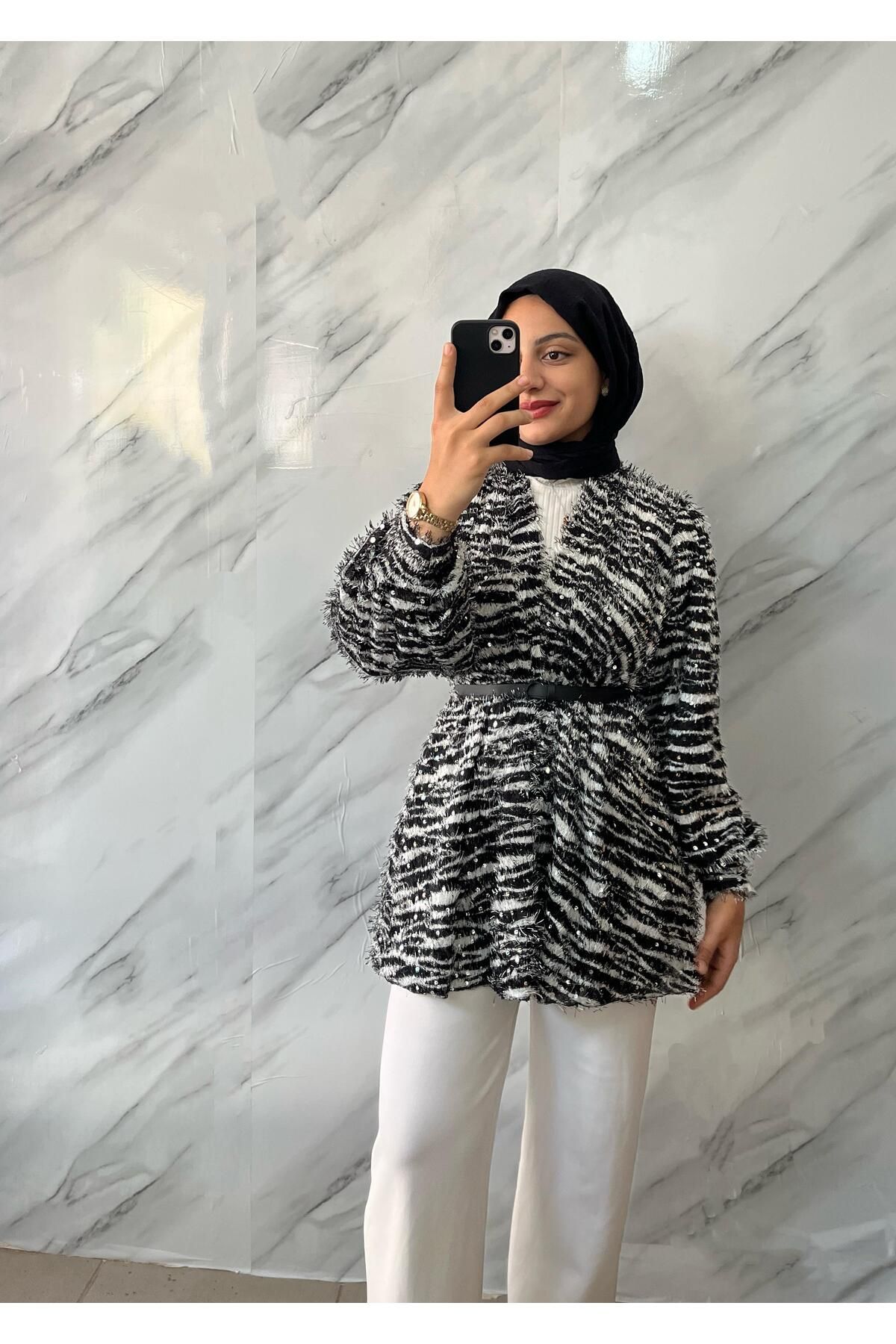 DİLEKBUTİK-Zebra Print Kimono 3
