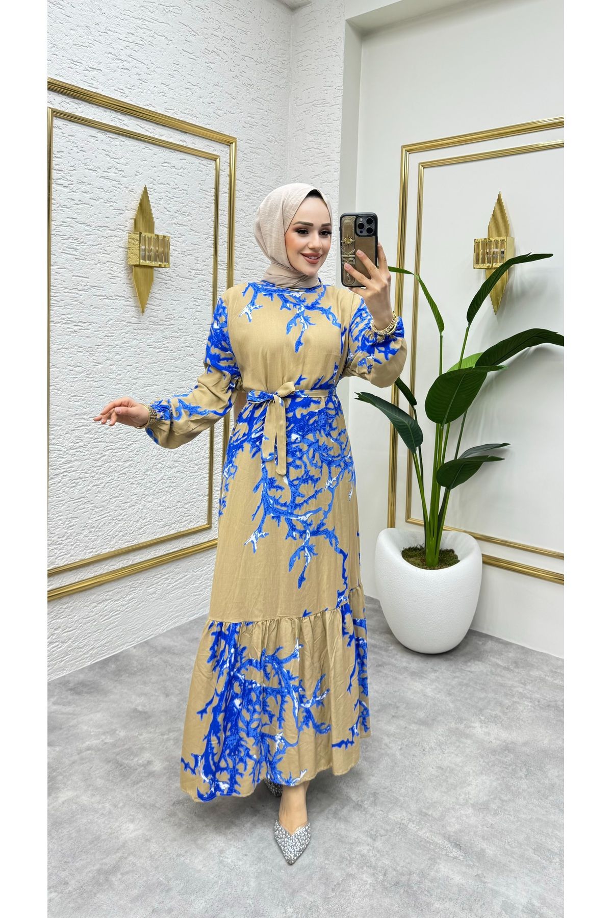 HMZ tesettür elbise leopar