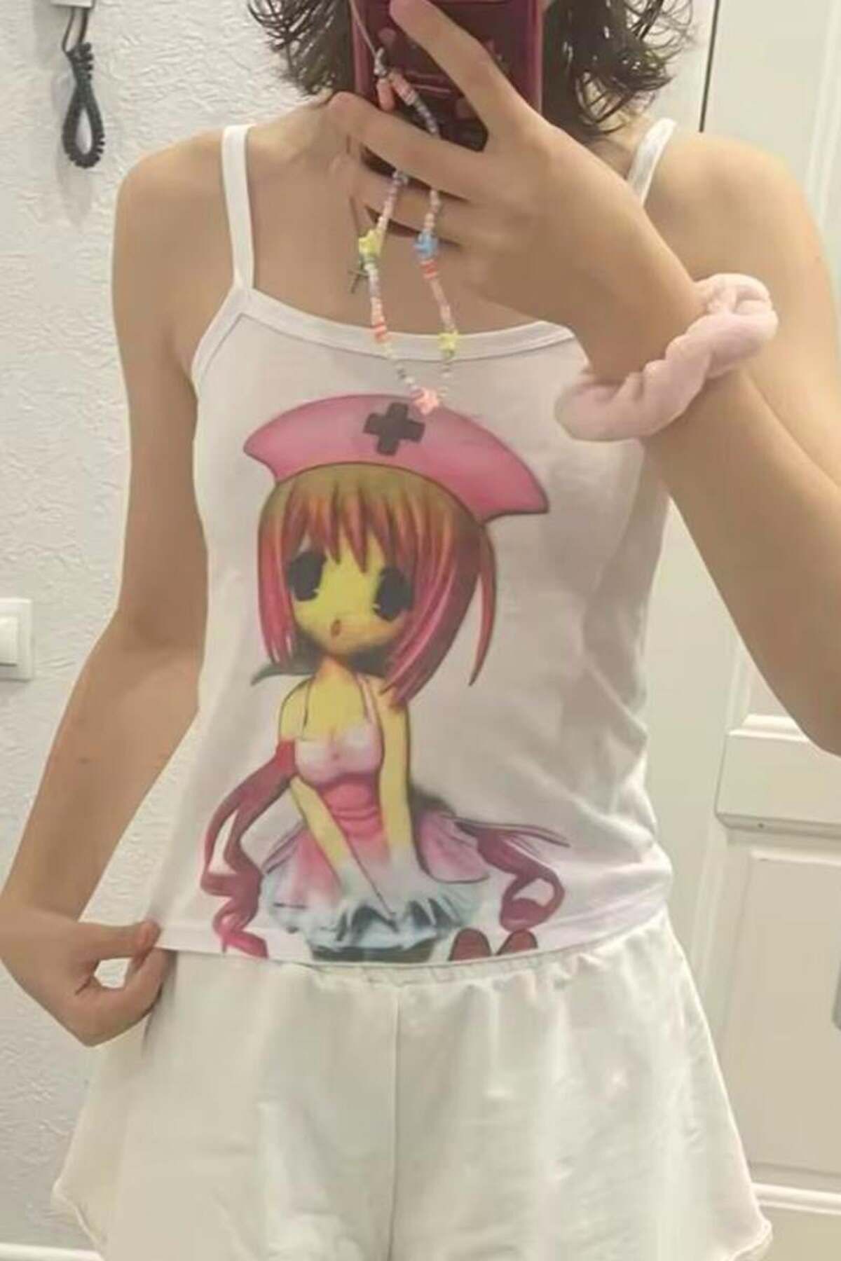 BALİNA Beyaz Nurse Senpai Girl Askılı Crop THE SOLO