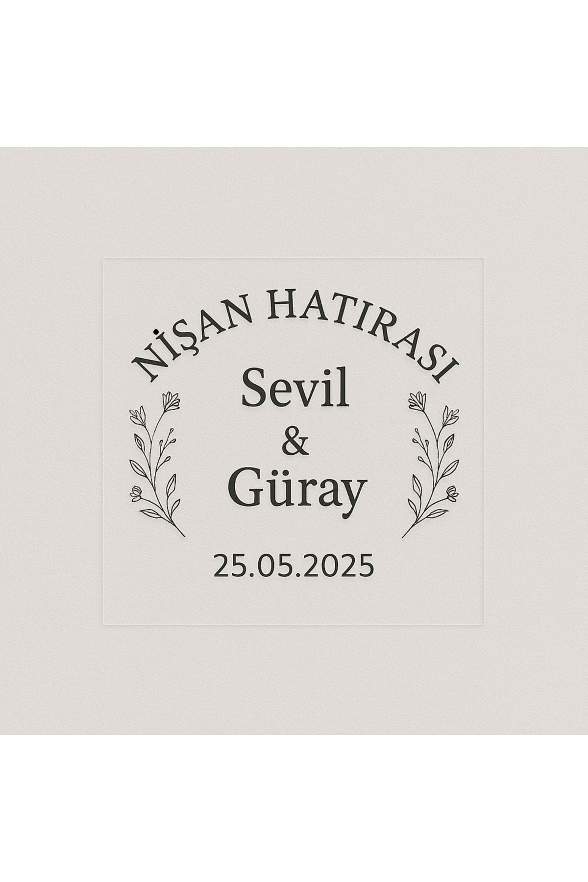 Sym Hediyelik 120 Adet Kişiye Özel Kına Nişan Söz Nikah Düğün Etiketi Şeffaf Sticker 3,5x3 Cm